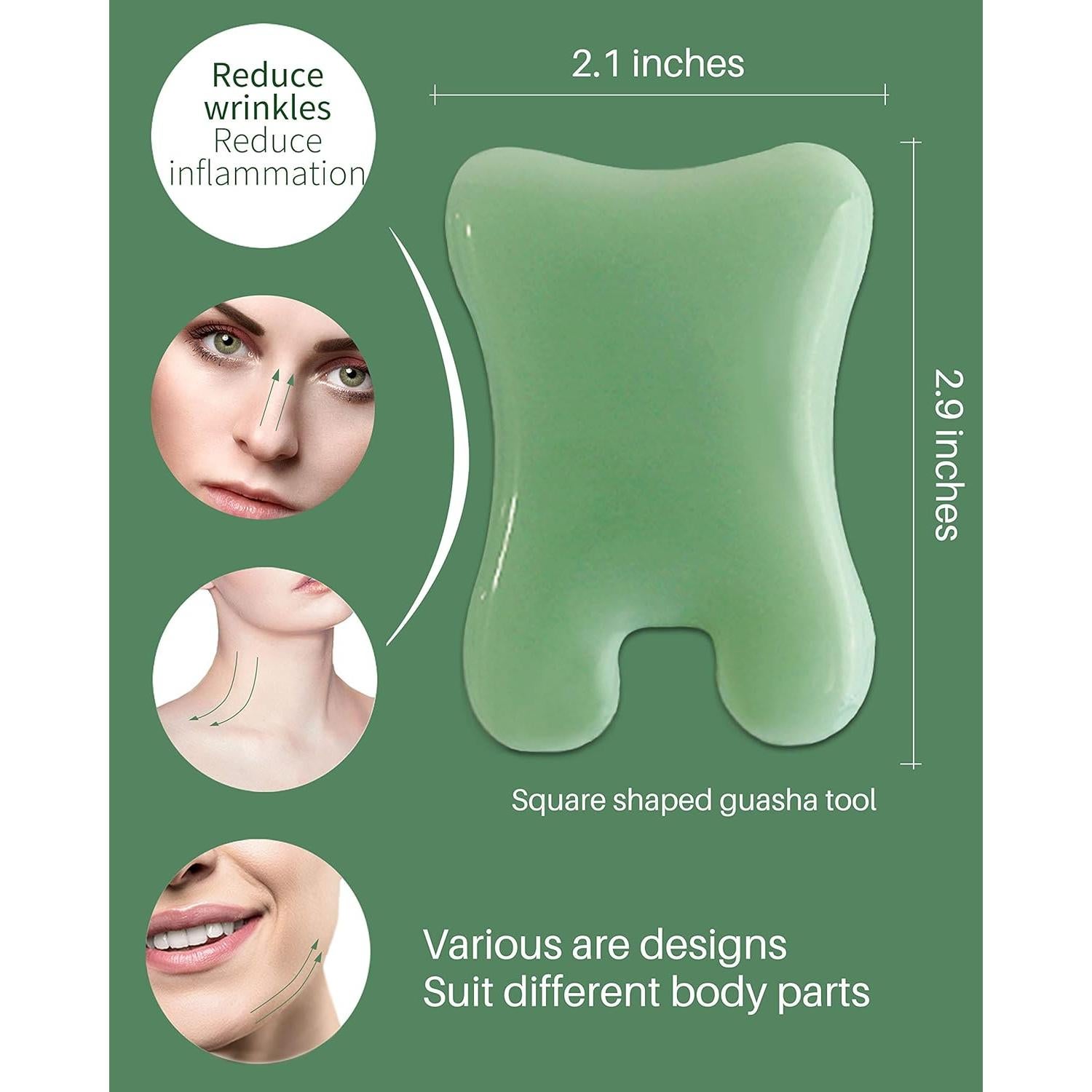 Herramientas de Masaje Gua Sha MoHern - 4 Piezas para Cara y Cuerpo