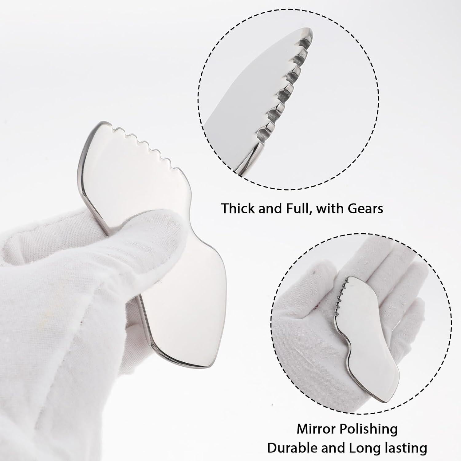 Herramientas Faciales Gua Sha Acero Inoxidable Molain 2 Pcs