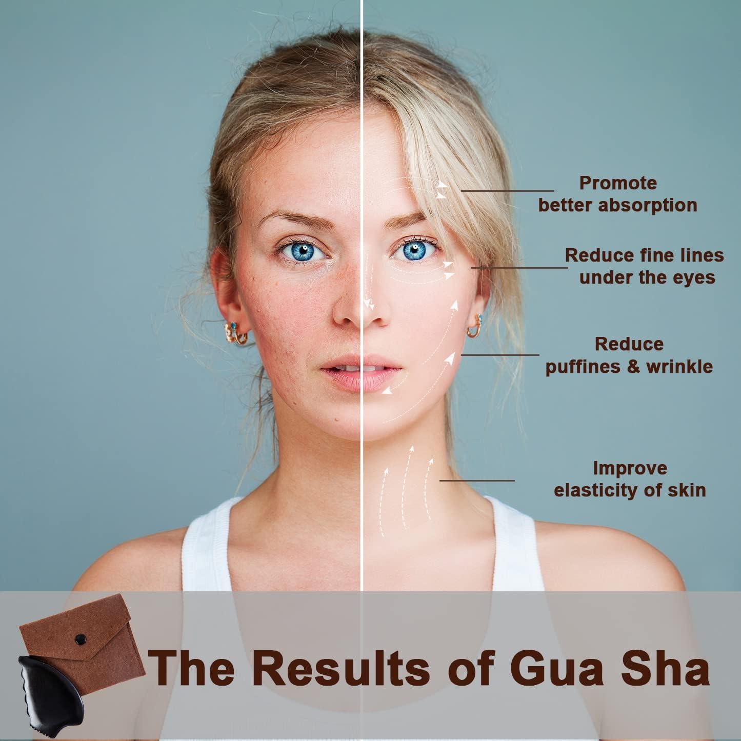 Herramienta de Masaje Facial Gua Sha Yuanchupin - Piedra Bian Natural