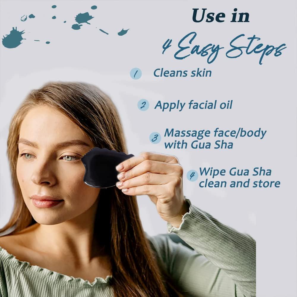 Herramienta de Masaje Facial Gua Sha Yuanchupin - Piedra Bian Natural