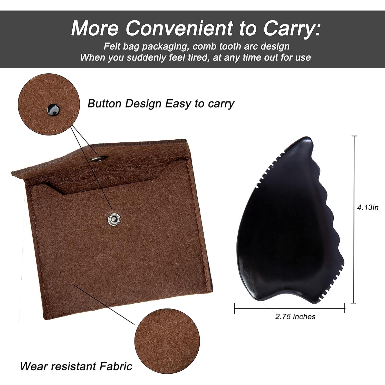 Herramienta de Masaje Facial Gua Sha Yuanchupin - Piedra Bian Natural