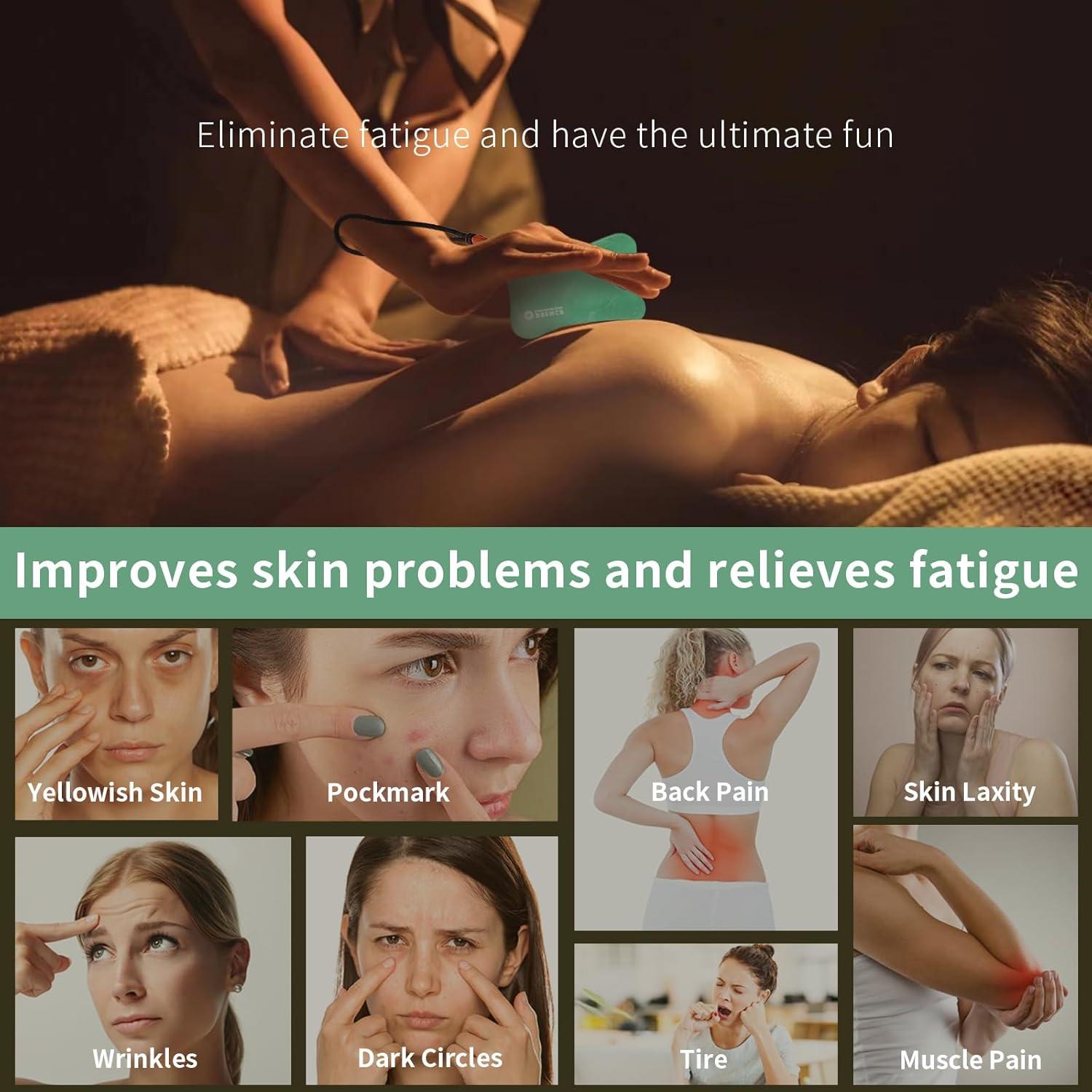 Juego de Herramientas Gua Sha Lusomch 3 Piezas Jade Natural