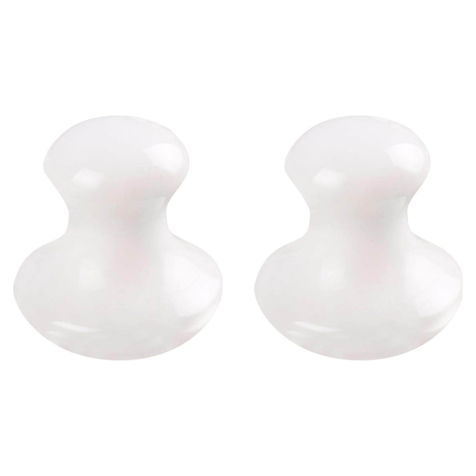Masajeador Gua Sha Facial Uonlytech 2 Piezas Jade Blanco