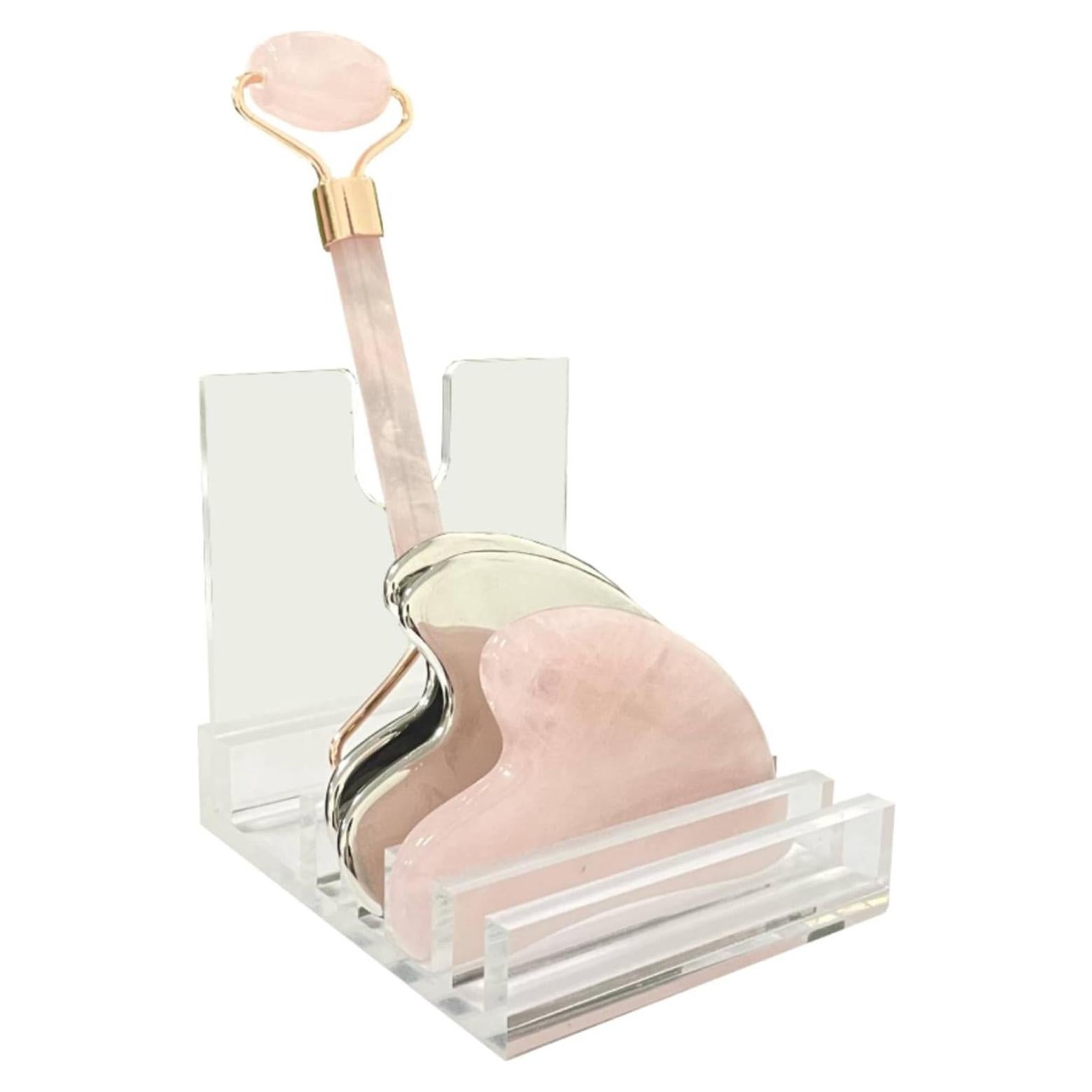 Soporte Acrílico para Gua Sha y Rodillo Facial YeeBeny