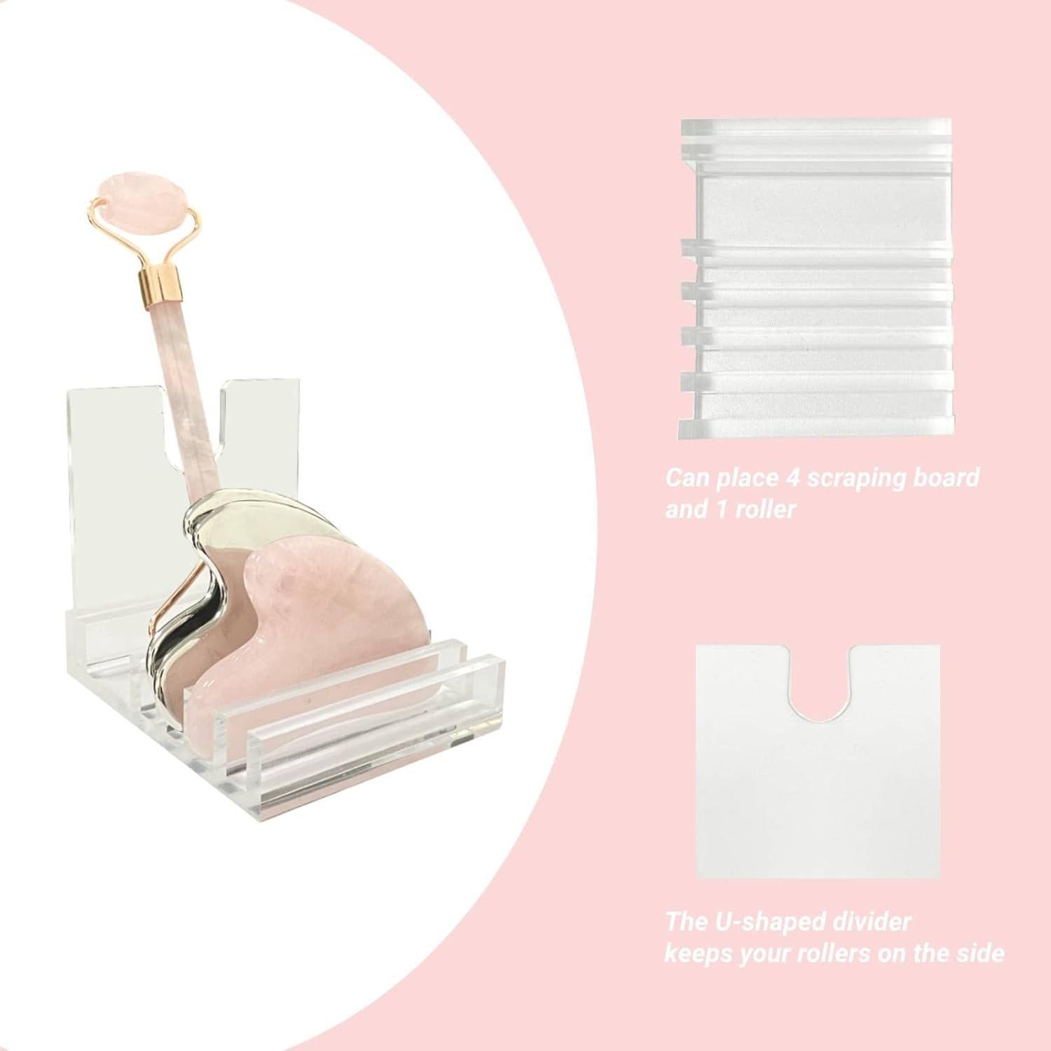 Soporte Acrílico para Gua Sha y Rodillo Facial YeeBeny