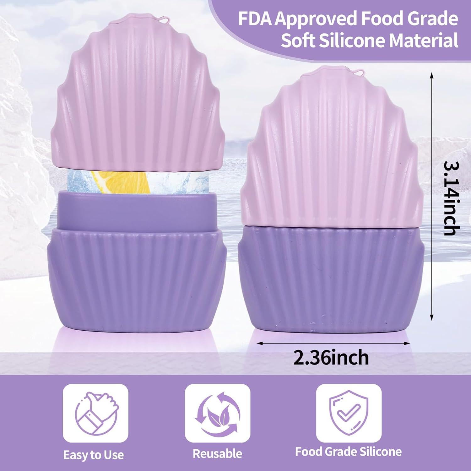 Rodillo de Hielo Facial Daifanni Sirena Morado 5.46x3.51cm