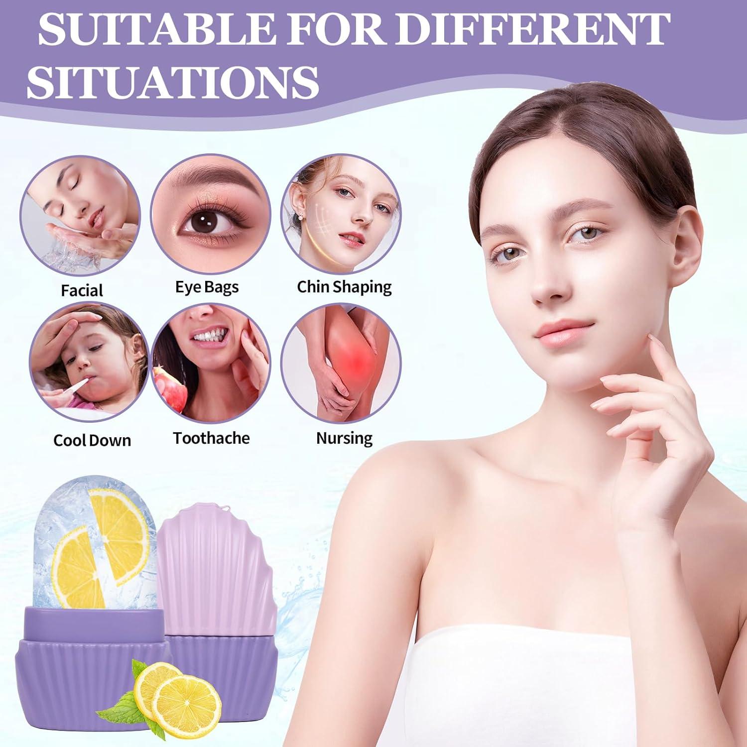 Rodillo de Hielo Facial Daifanni Sirena Morado 5.46x3.51cm