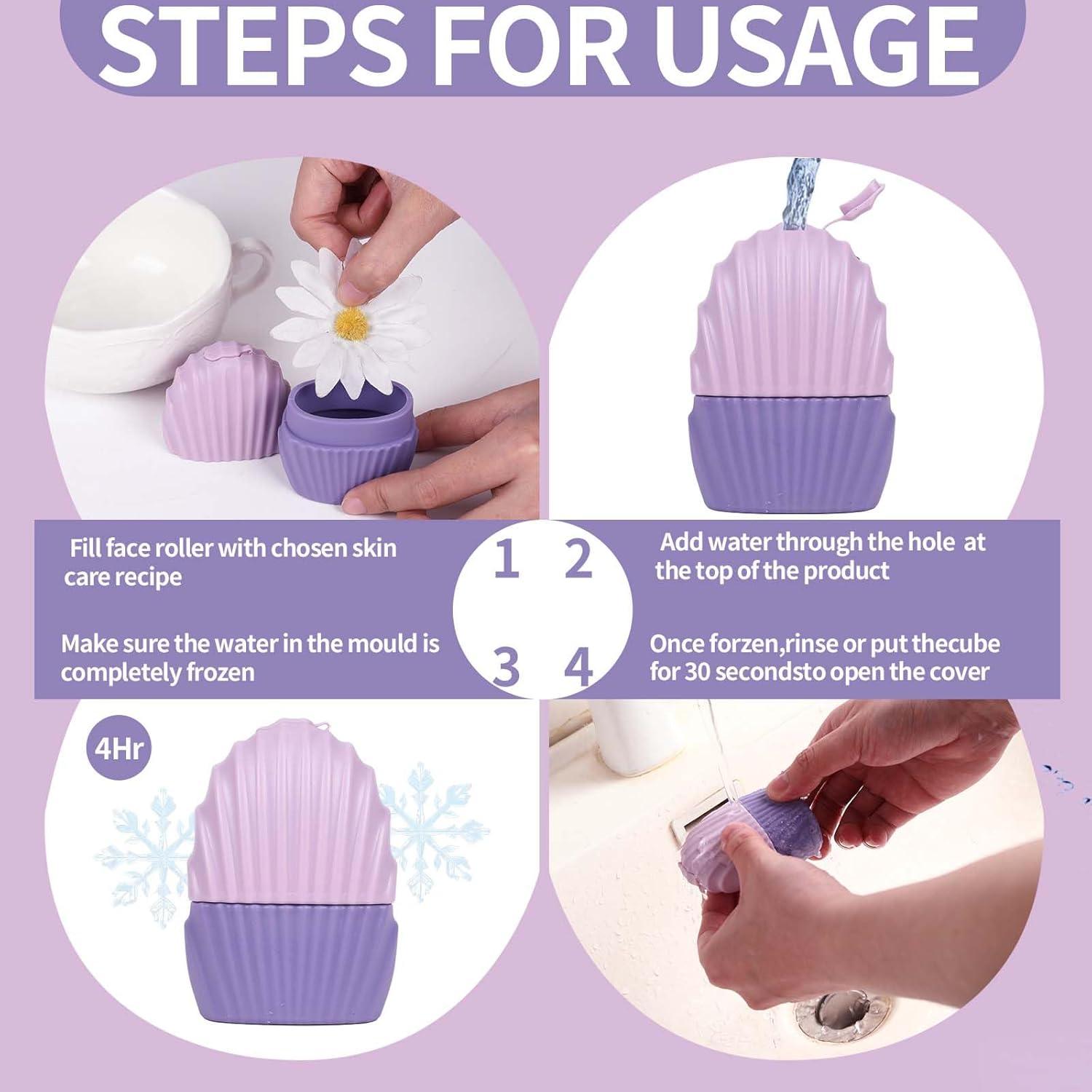 Rodillo de Hielo Facial Daifanni Sirena Morado 5.46x3.51cm