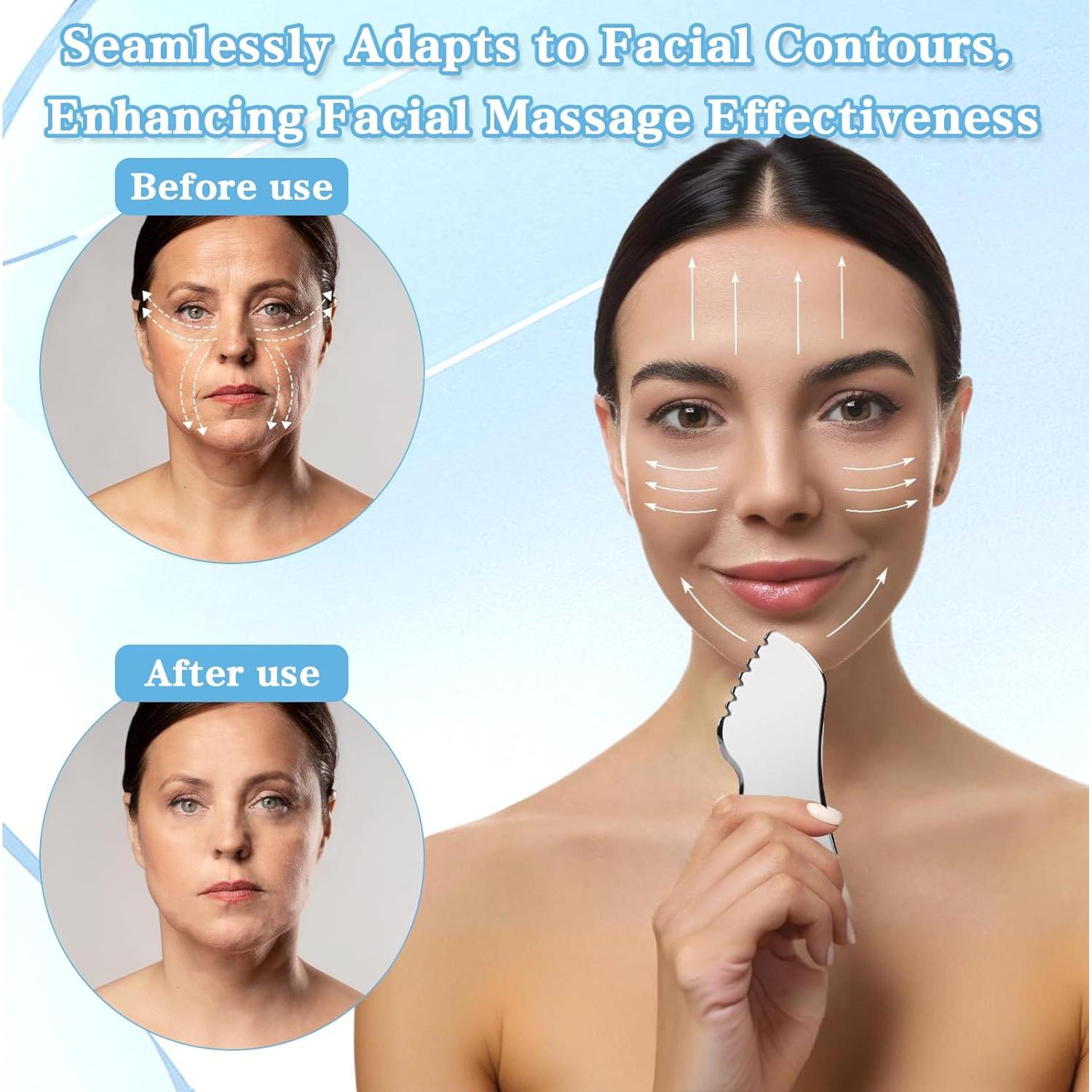 Juego de 2 herramientas Gua Sha de acero inoxidable Quilax