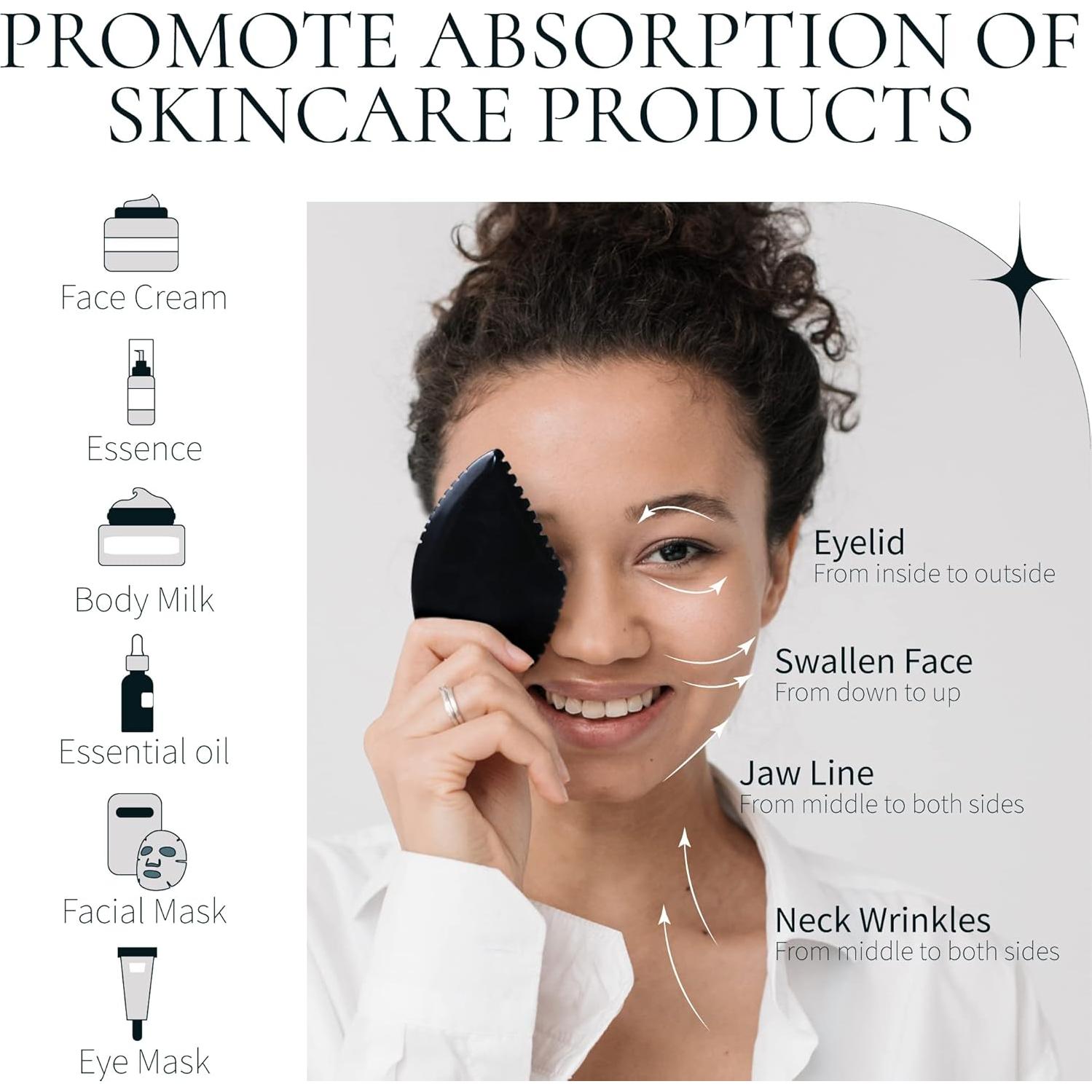 Herramienta Gua Sha Facial Rena Chris de Piedra Bian Natural