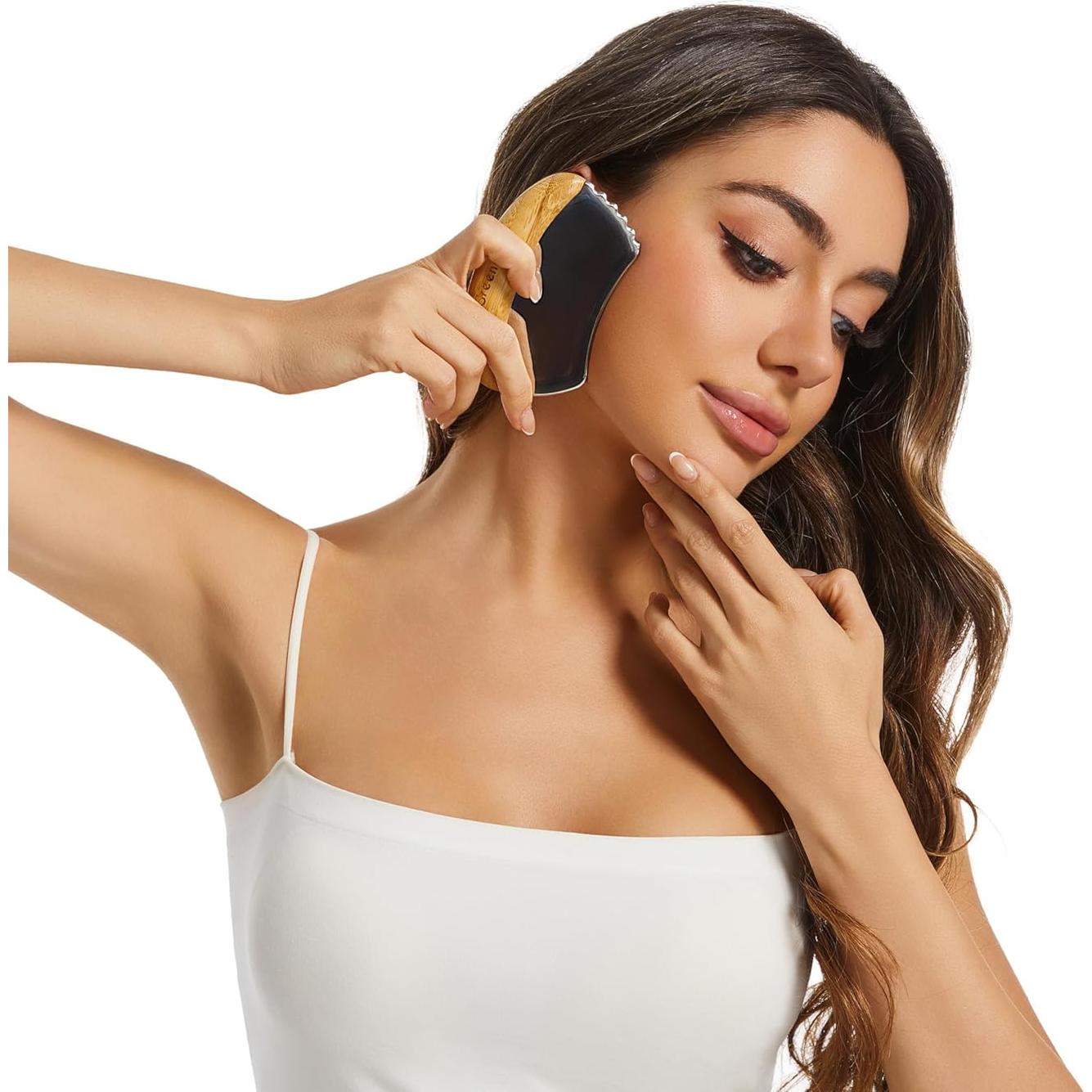 Gua Sha Facial y Corporal Greenstalk Acero Inoxidable 10.5cm