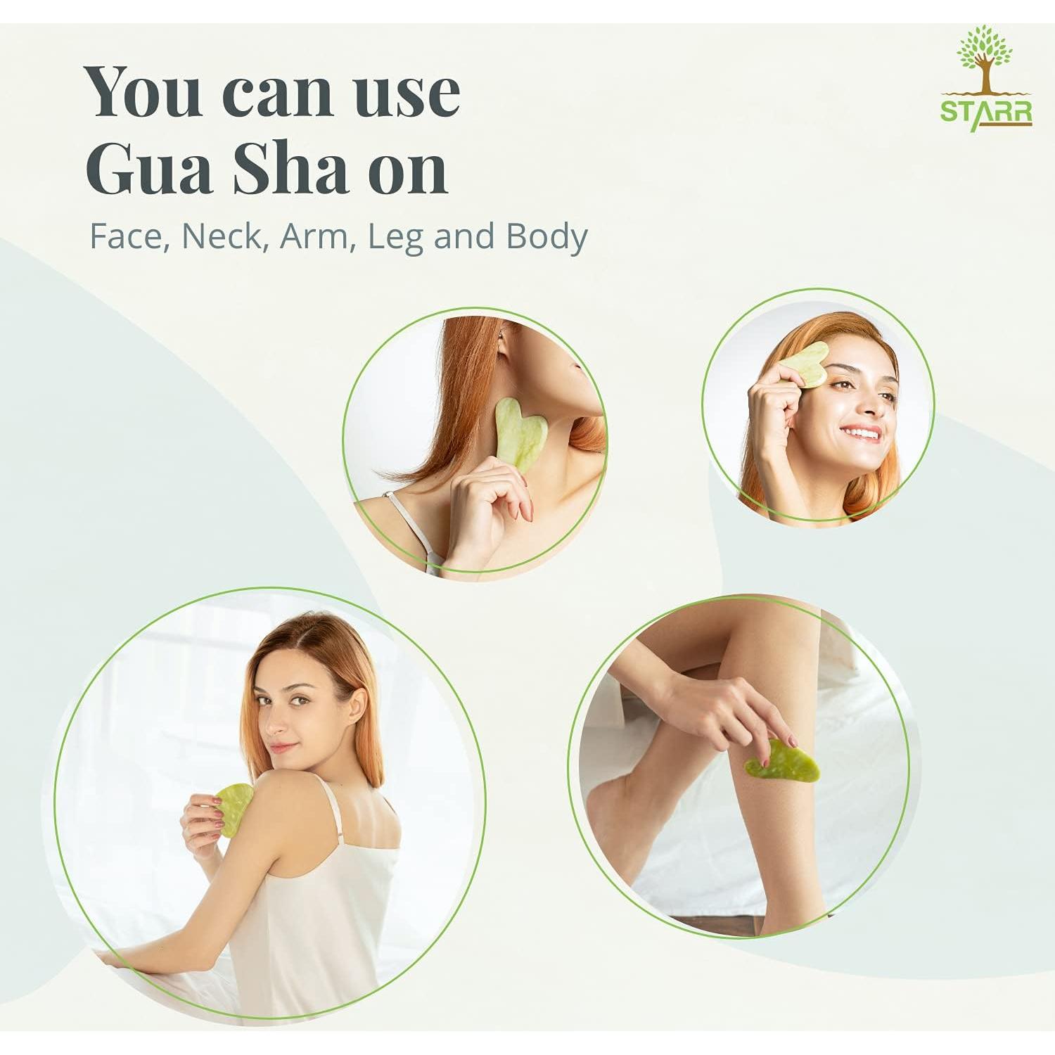 Herramienta de Masaje Gua Sha de Jade Natural STARR - Facial y Corporal