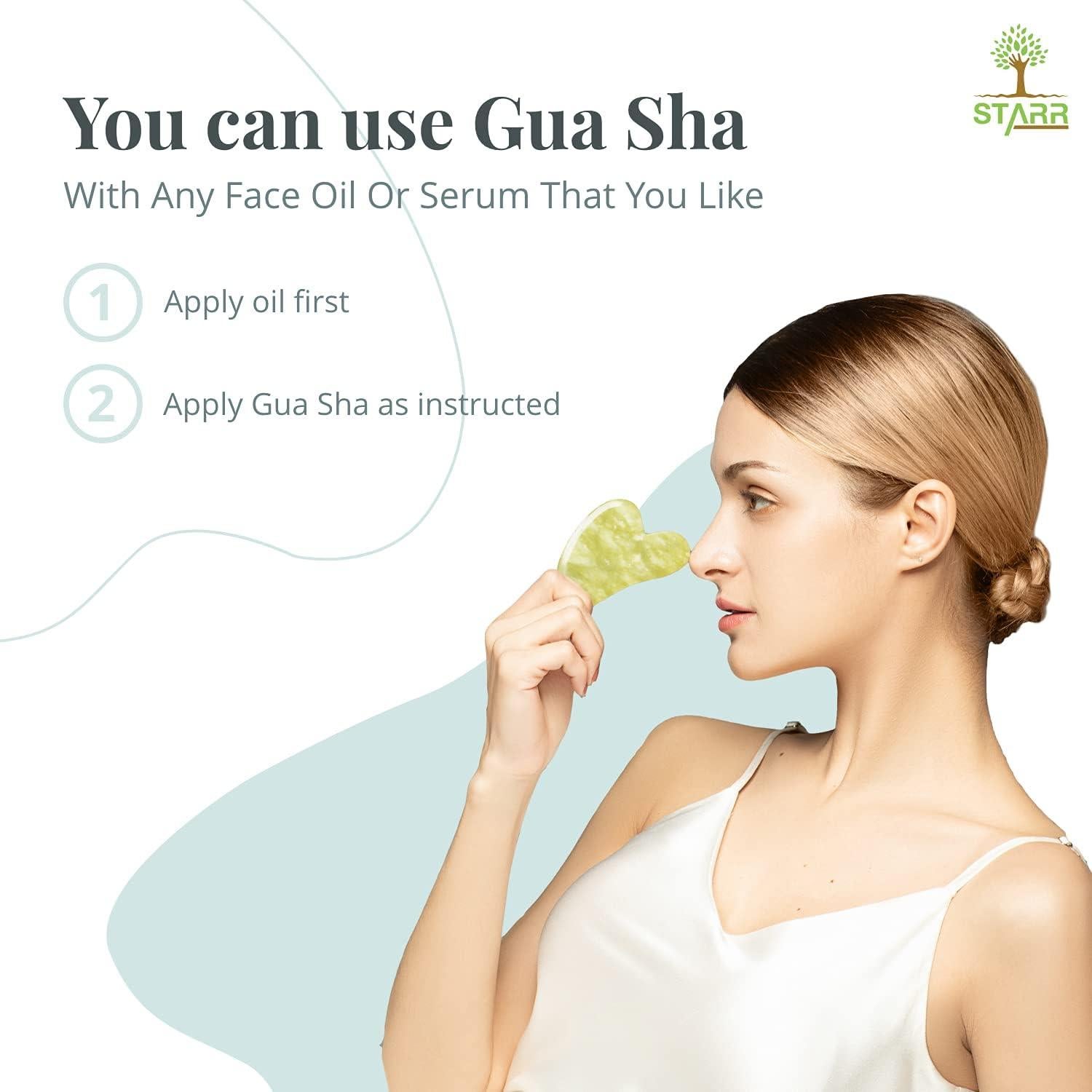 Herramienta de Masaje Gua Sha de Jade Natural STARR - Facial y Corporal