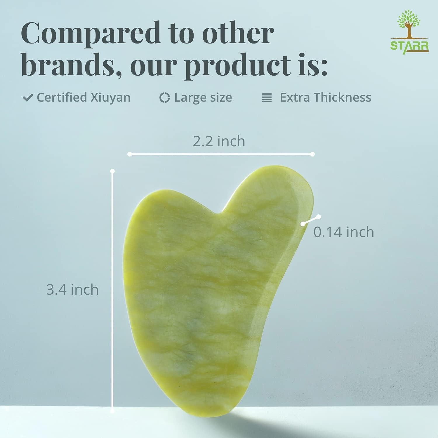 Herramienta de Masaje Gua Sha de Jade Natural STARR - Facial y Corporal