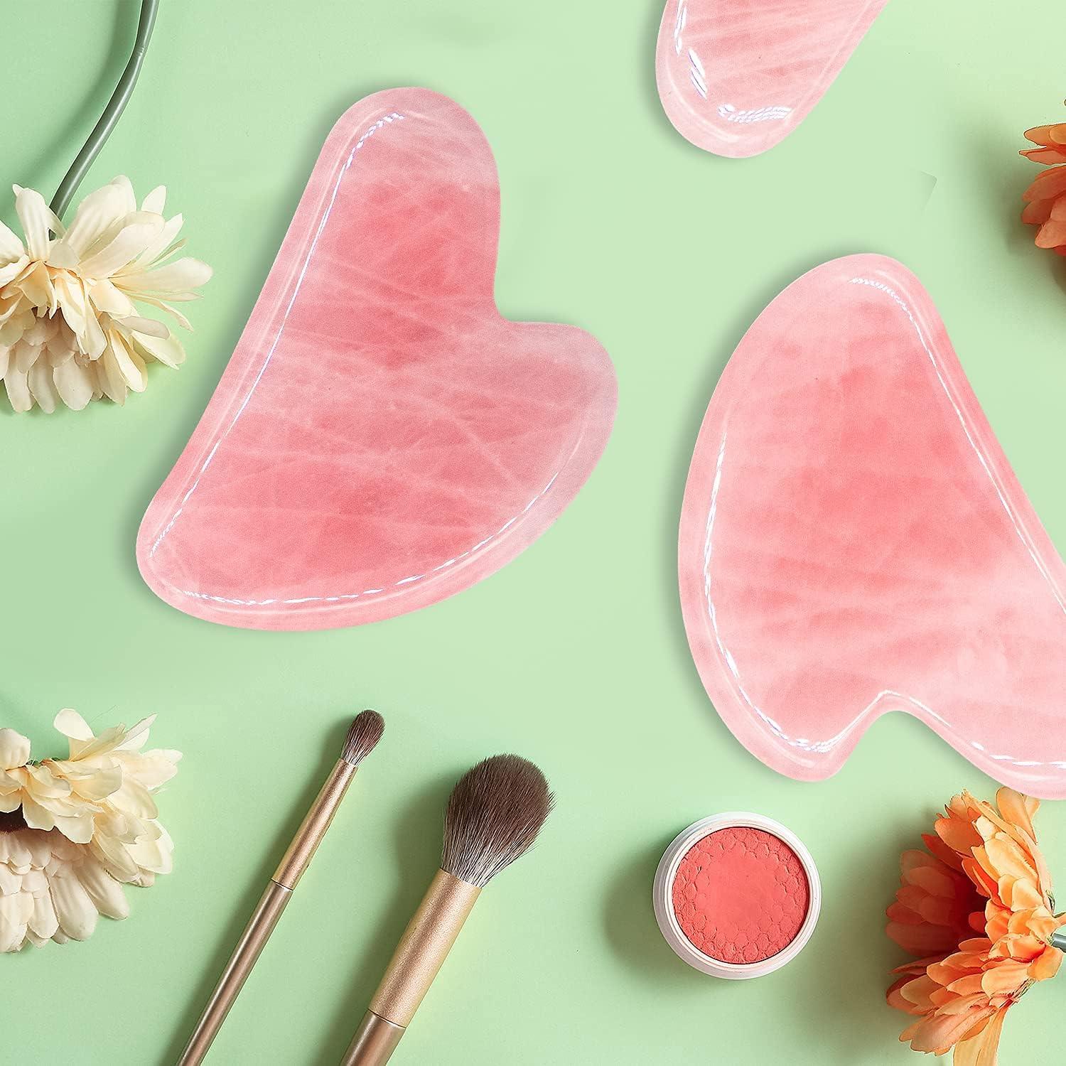 Herramienta de Masaje Gua Sha Cuarzo Rosa AOVIOANDY 7.6x5.1cm