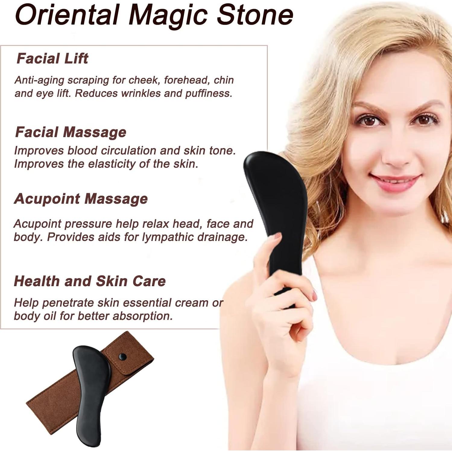 Herramienta Gua Sha Yuanchupin de Piedra Bian para Masaje Facial y Corporal