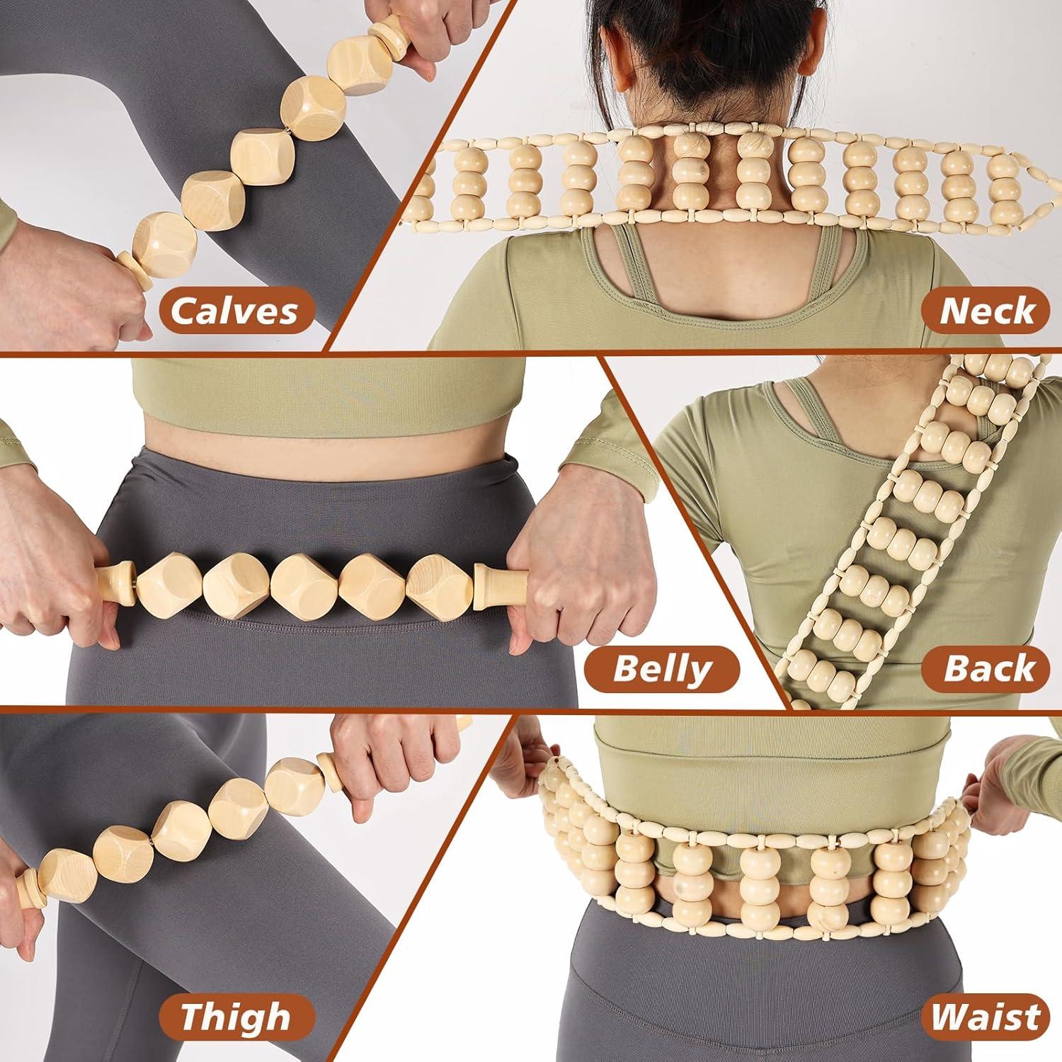 Kit de Masaje de Madera 8 en 1 KQXTOKTY - Drenaje Linfático