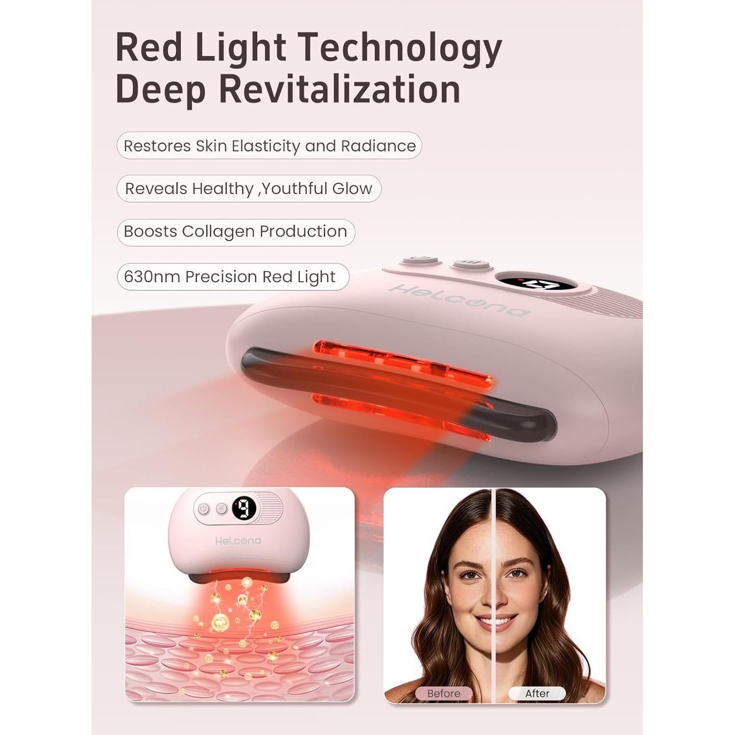 Masajeador Facial Gua Sha Eléctrico Helcona con Calor y Vibración