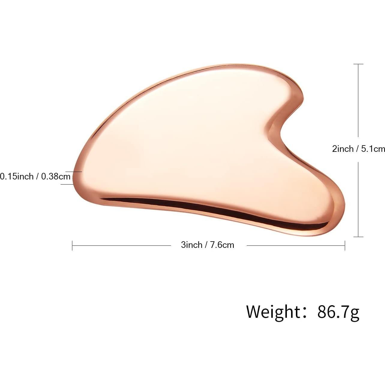 Masajeador Facial Gua Sha MagEnergy de Cobre Puro 7.62x5.08cm