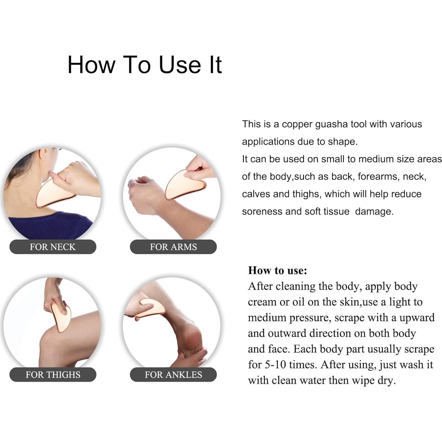 Masajeador Facial Gua Sha MagEnergy de Cobre Puro 7.62x5.08cm