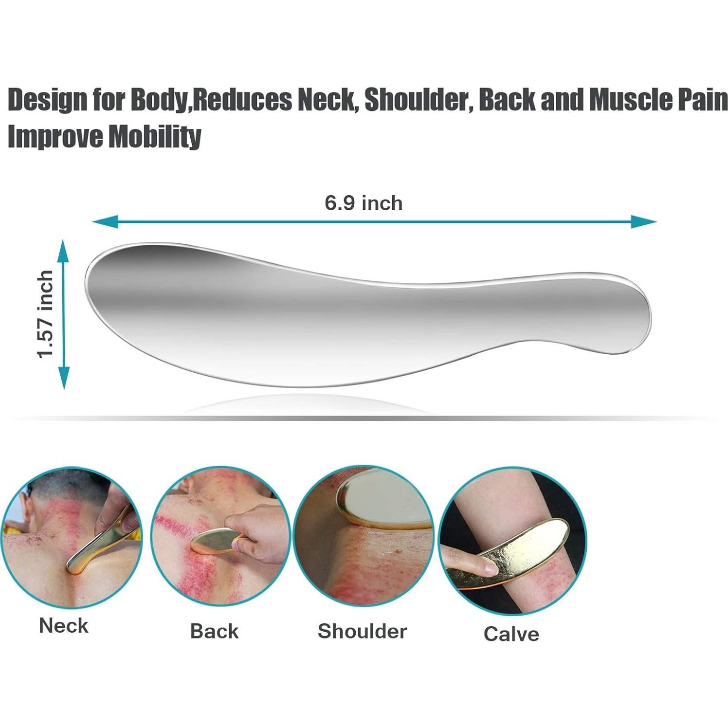 Herramienta Gua Sha WATERDR de Acero Inoxidable - Masaje Terapéutico