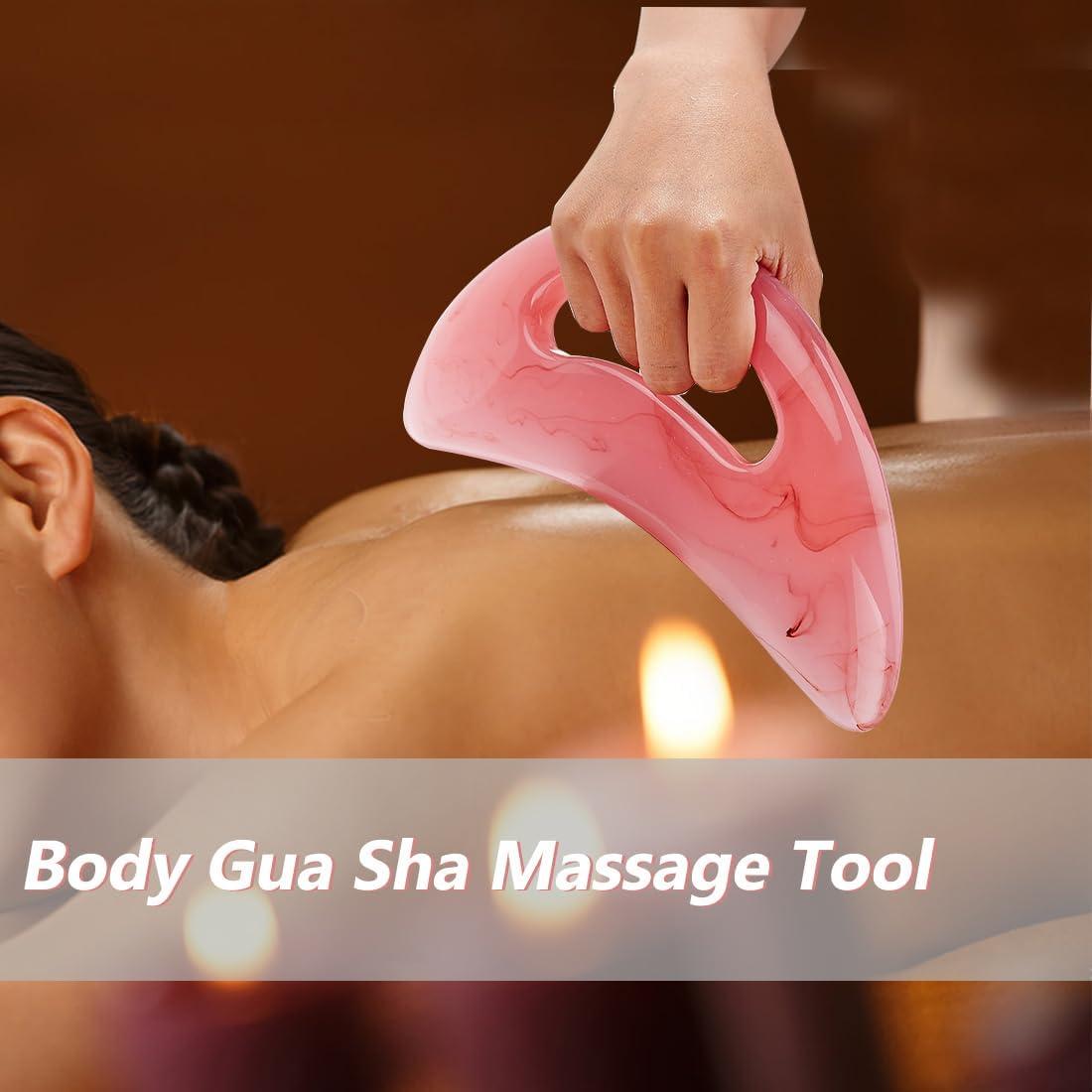 Herramienta Gua Sha Grande Frikan Rosa para Cuerpo y Cara