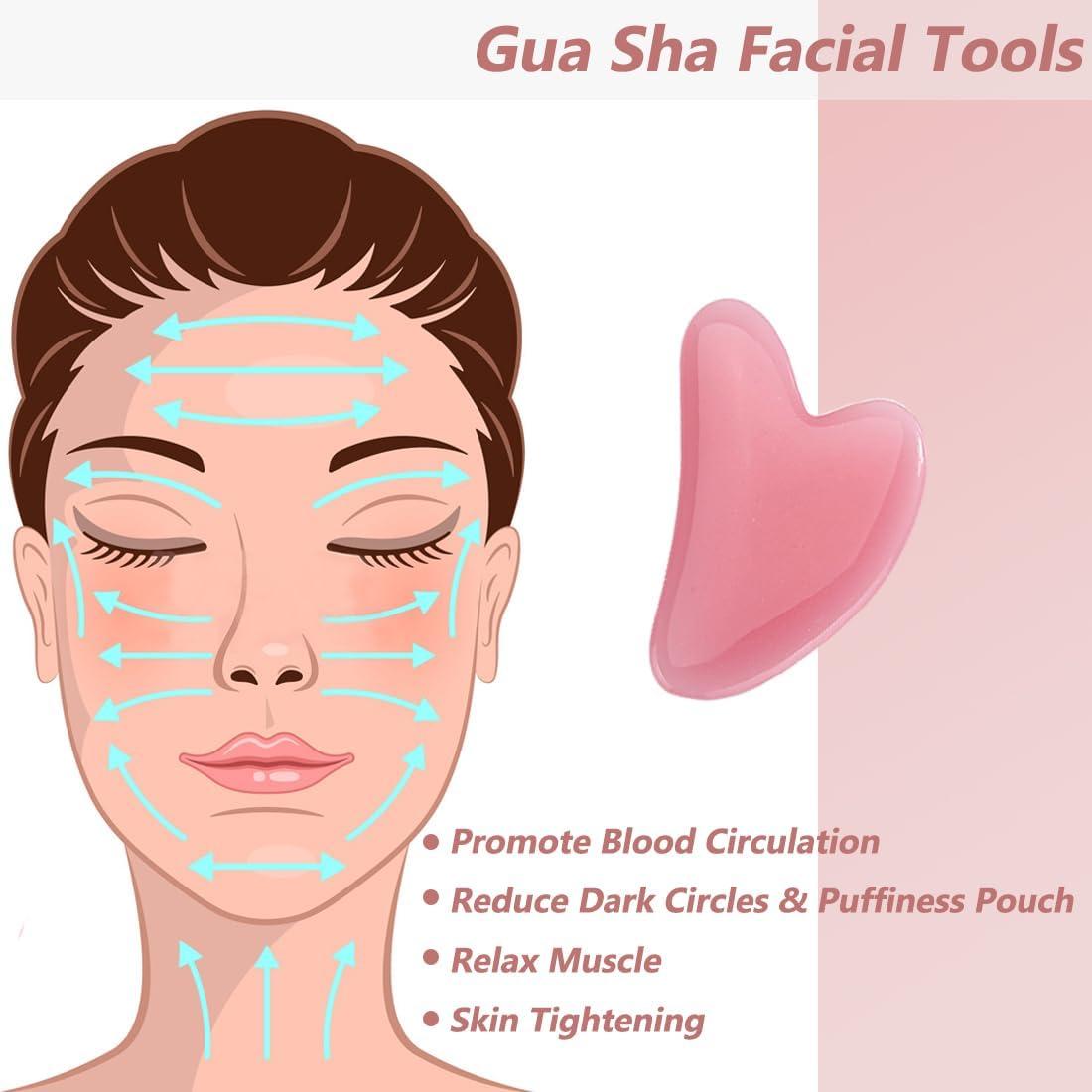 Herramienta Gua Sha Grande Frikan Rosa para Cuerpo y Cara