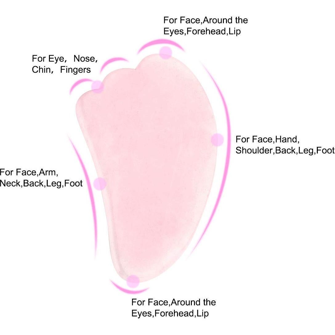 Herramienta de Masaje Gua Sha Jovivi Cuarzo Rosa 95x46mm