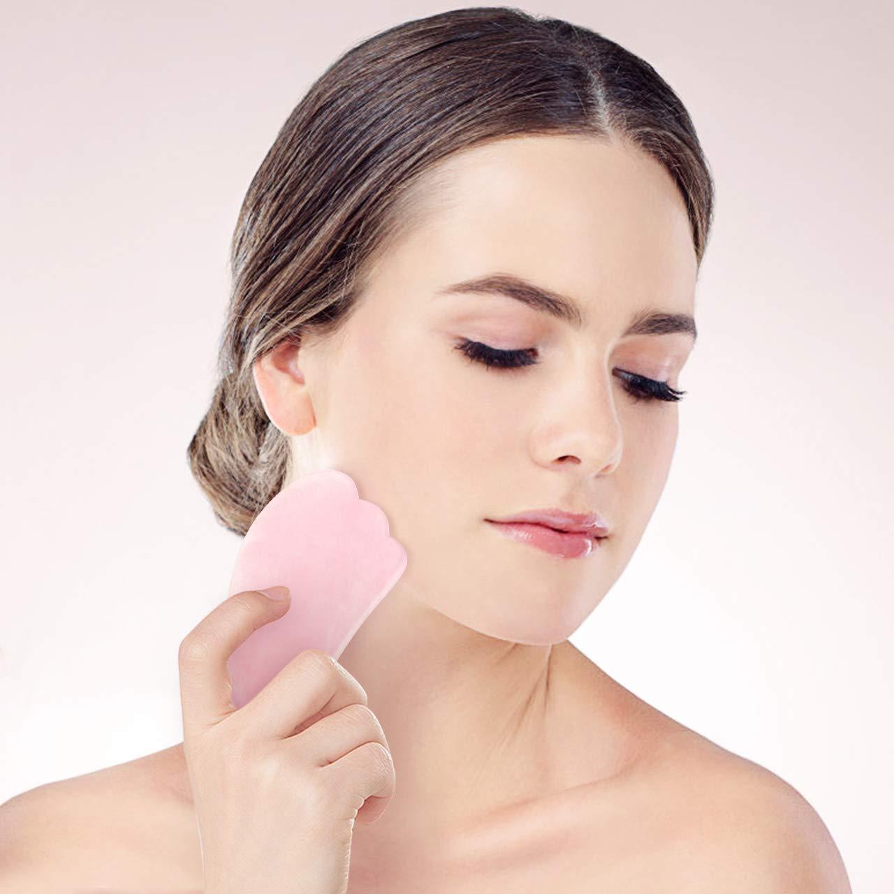 Herramienta de Masaje Gua Sha Jovivi Cuarzo Rosa 95x46mm