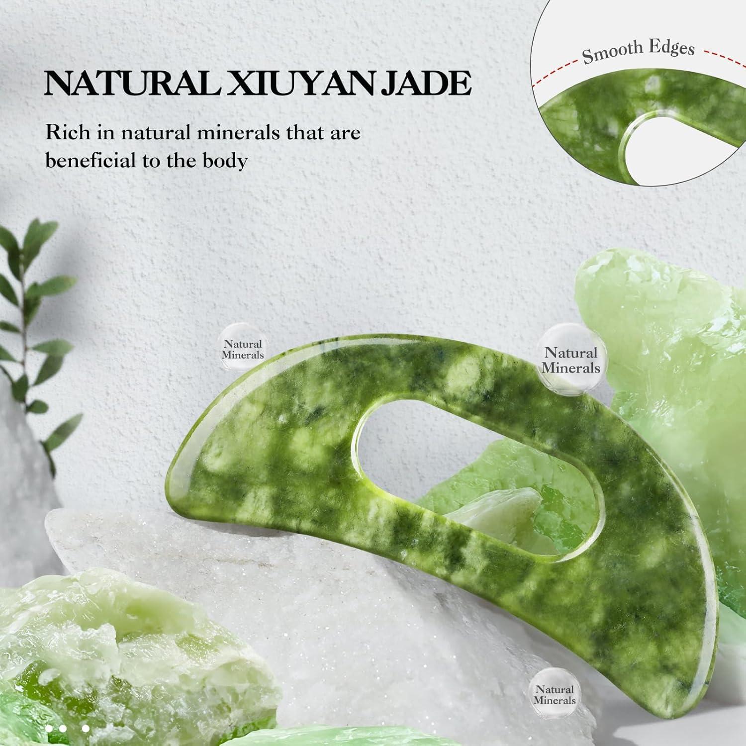 Herramienta de Masaje Gua Sha Jade Mierbai Grande 15.7cm