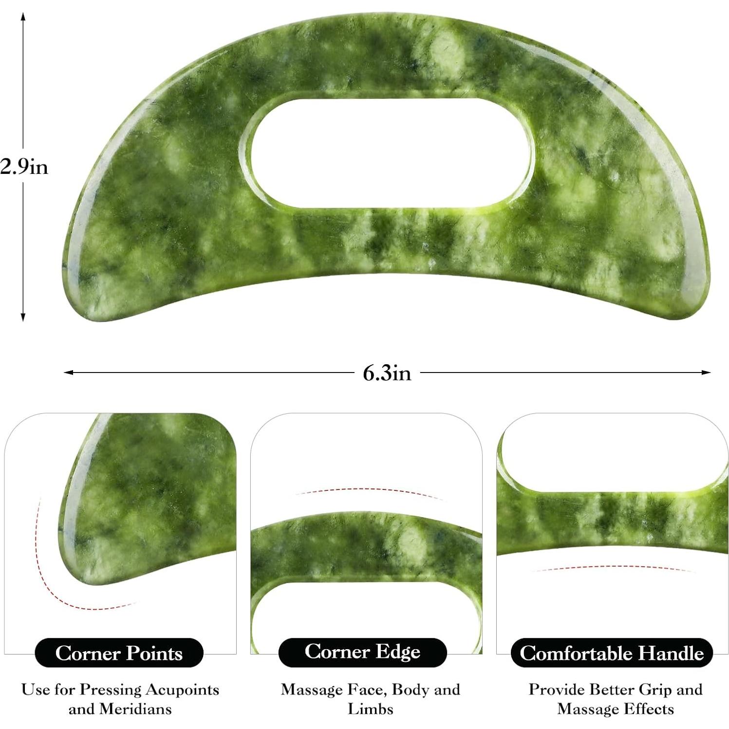 Herramienta de Masaje Gua Sha Jade Mierbai Grande 15.7cm