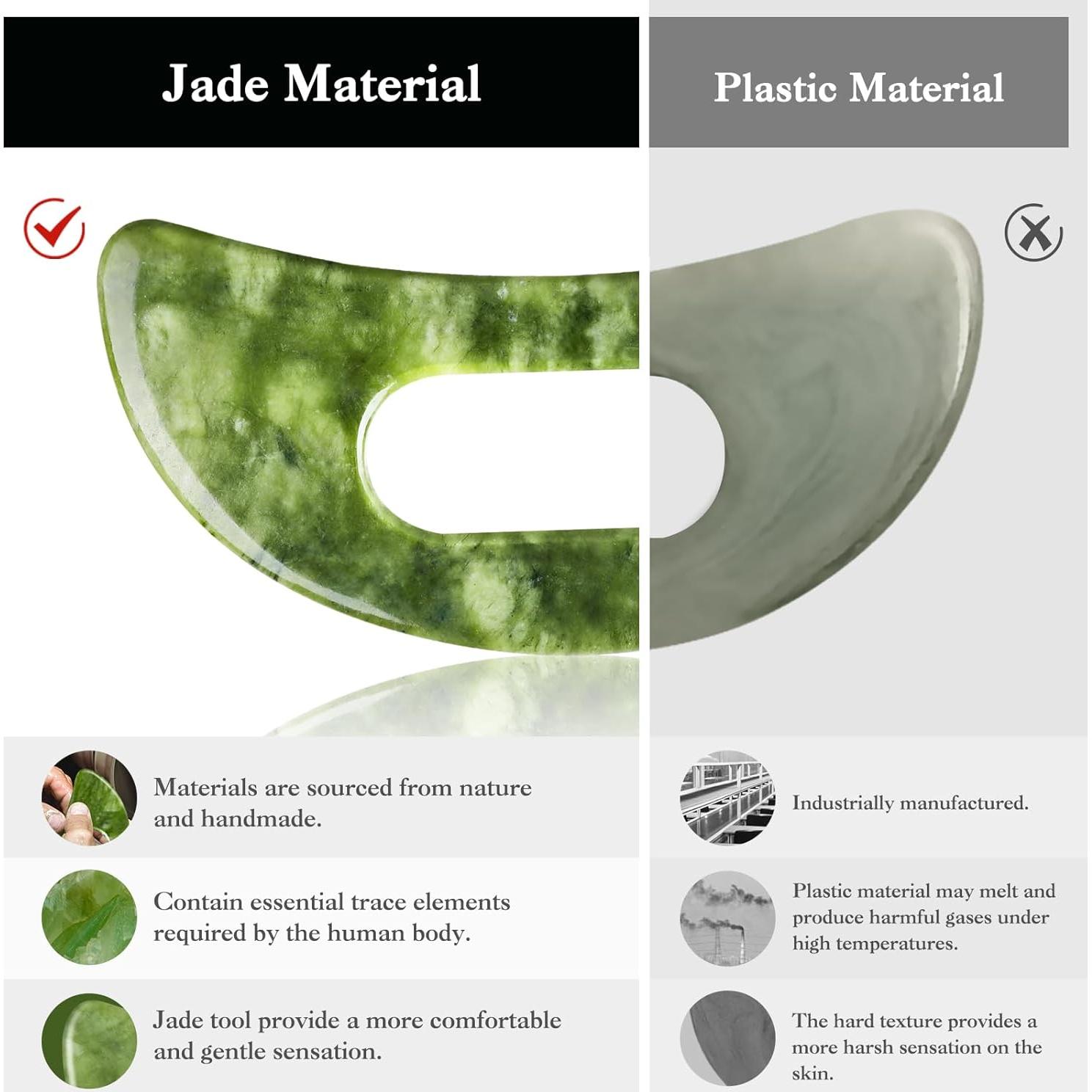 Herramienta de Masaje Gua Sha Jade Mierbai Grande 15.7cm