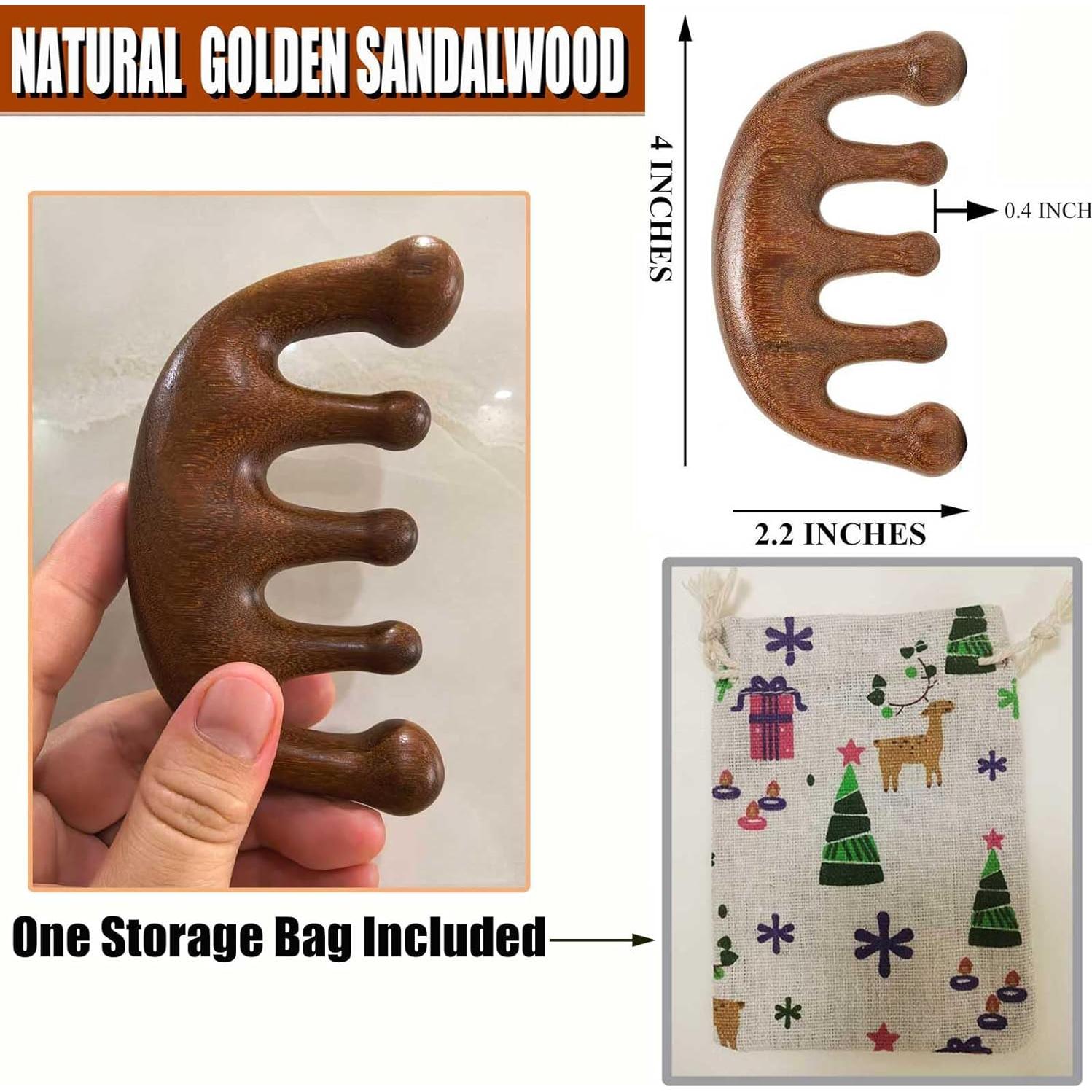 Masajeador de cuero cabelludo de madera Moreinday Gua Sha