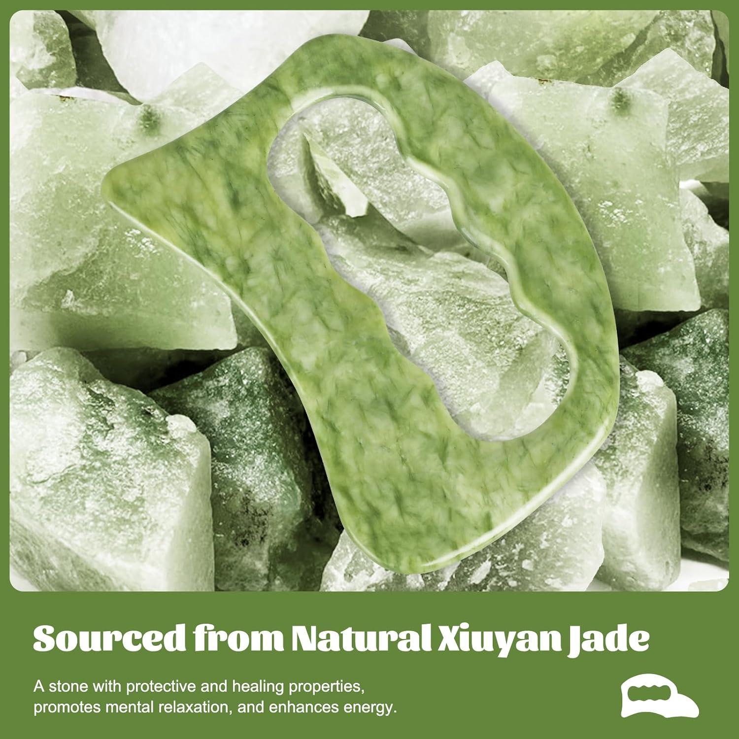 Juego de Herramientas de Masaje Gua Sha Jade Airogym - 2 Piezas