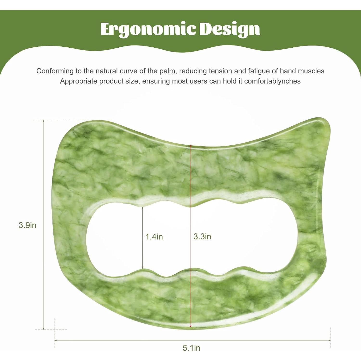 Juego de Herramientas de Masaje Gua Sha Jade Airogym - 2 Piezas