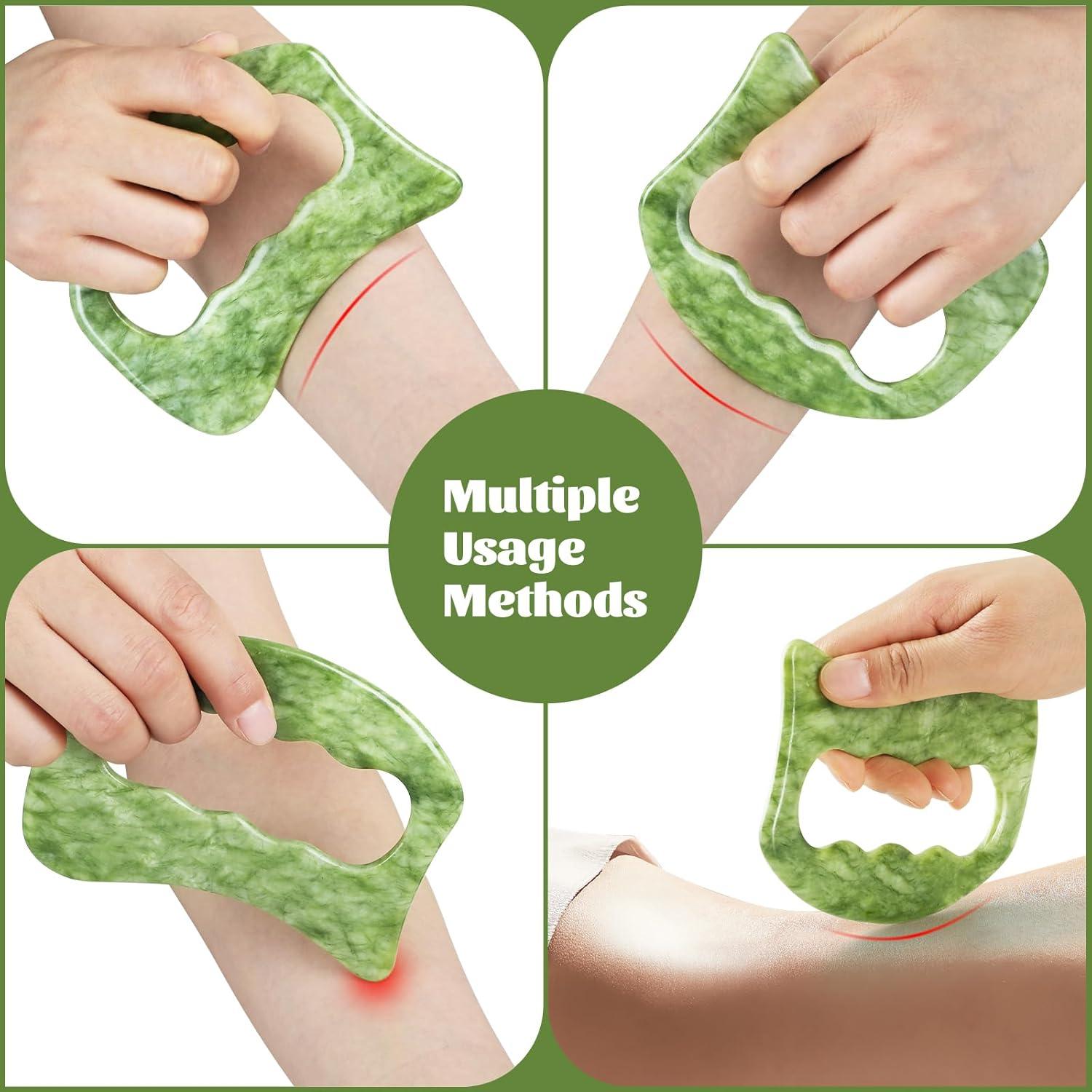 Juego de Herramientas de Masaje Gua Sha Jade Airogym - 2 Piezas