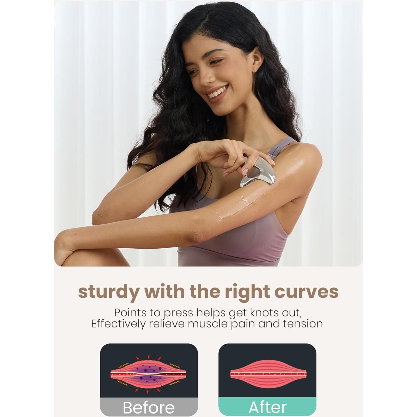 Gua Sha de Acero Inoxidable Lifechill para Masaje y Drenaje Linfático