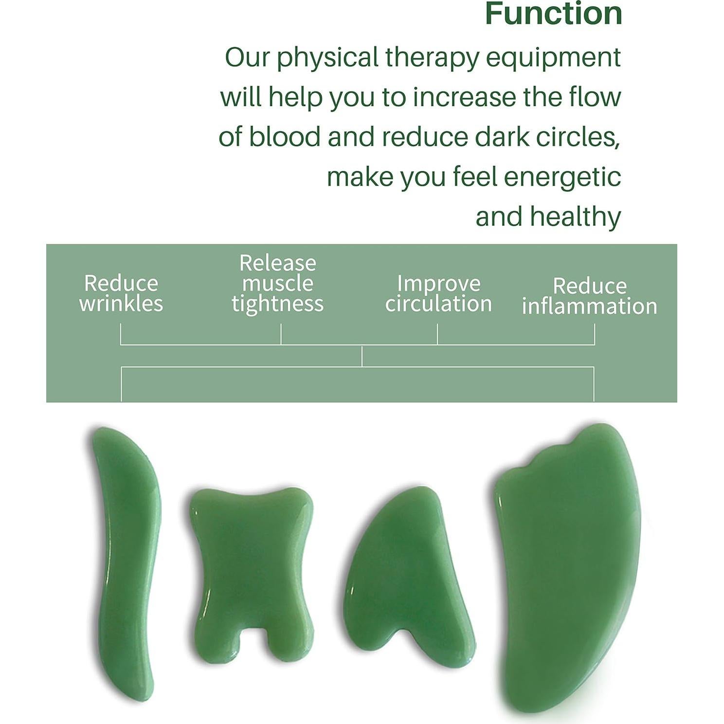 Herramientas de Masaje Gua Sha MoHern - 4 Piezas para Cara y Cuerpo