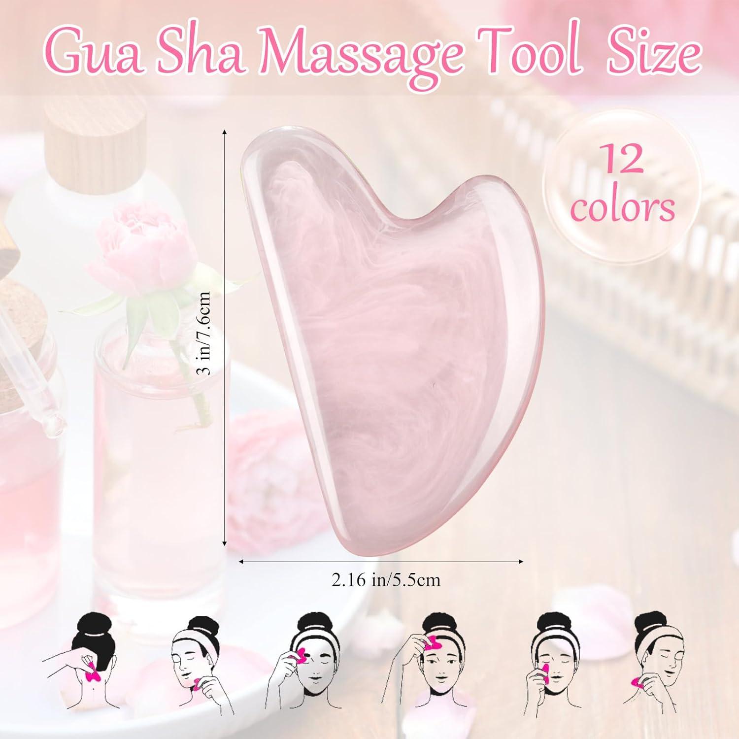 Juego de 12 Herramientas Gua Sha Sherr Corazón Resina
