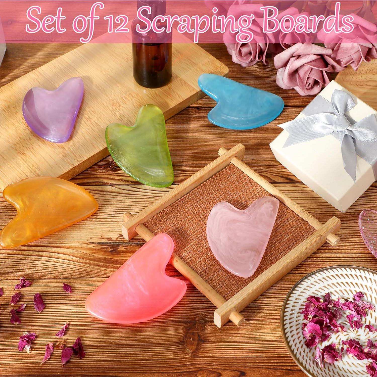 Juego de 12 Herramientas Gua Sha Sherr Corazón Resina