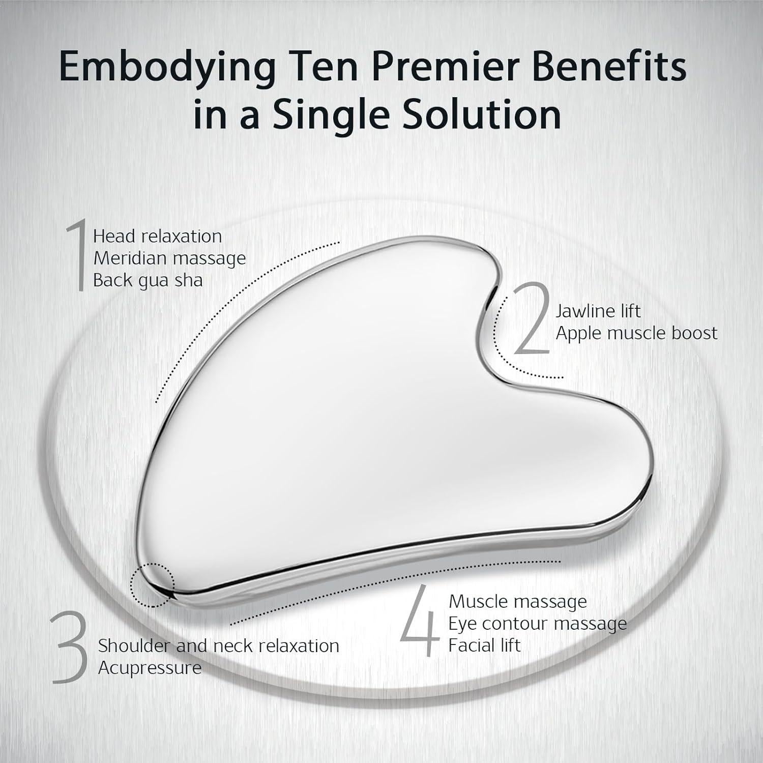 Gua Sha de Acero Inoxidable Daubigny para Masaje Facial y Corporal