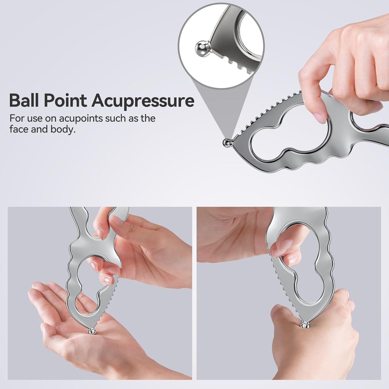 Herramienta Gua Sha Facial CLESOO Acero Inoxidable 20.5cm