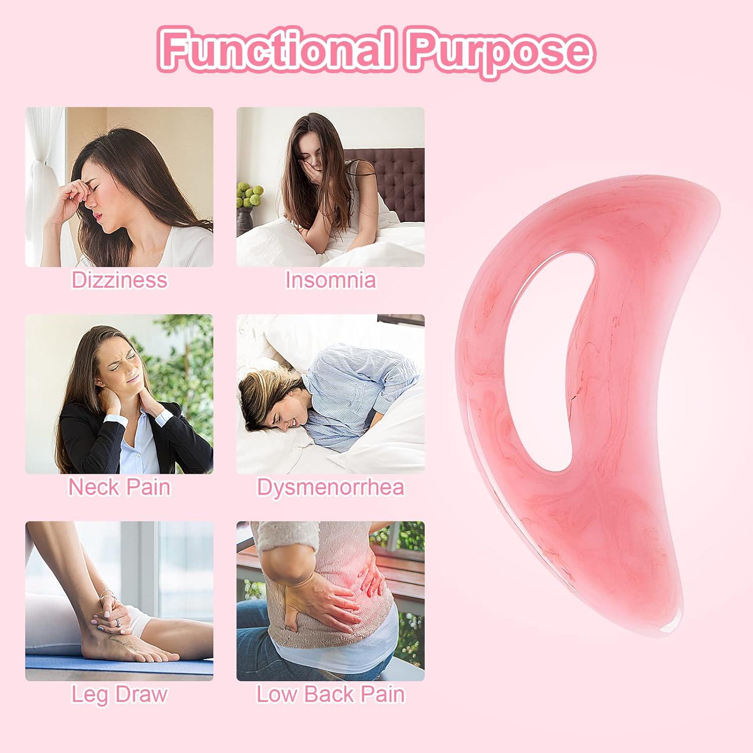 Herramienta de Masaje Gua Sha Grande iunxkmi Rosa para Drenaje Linfático