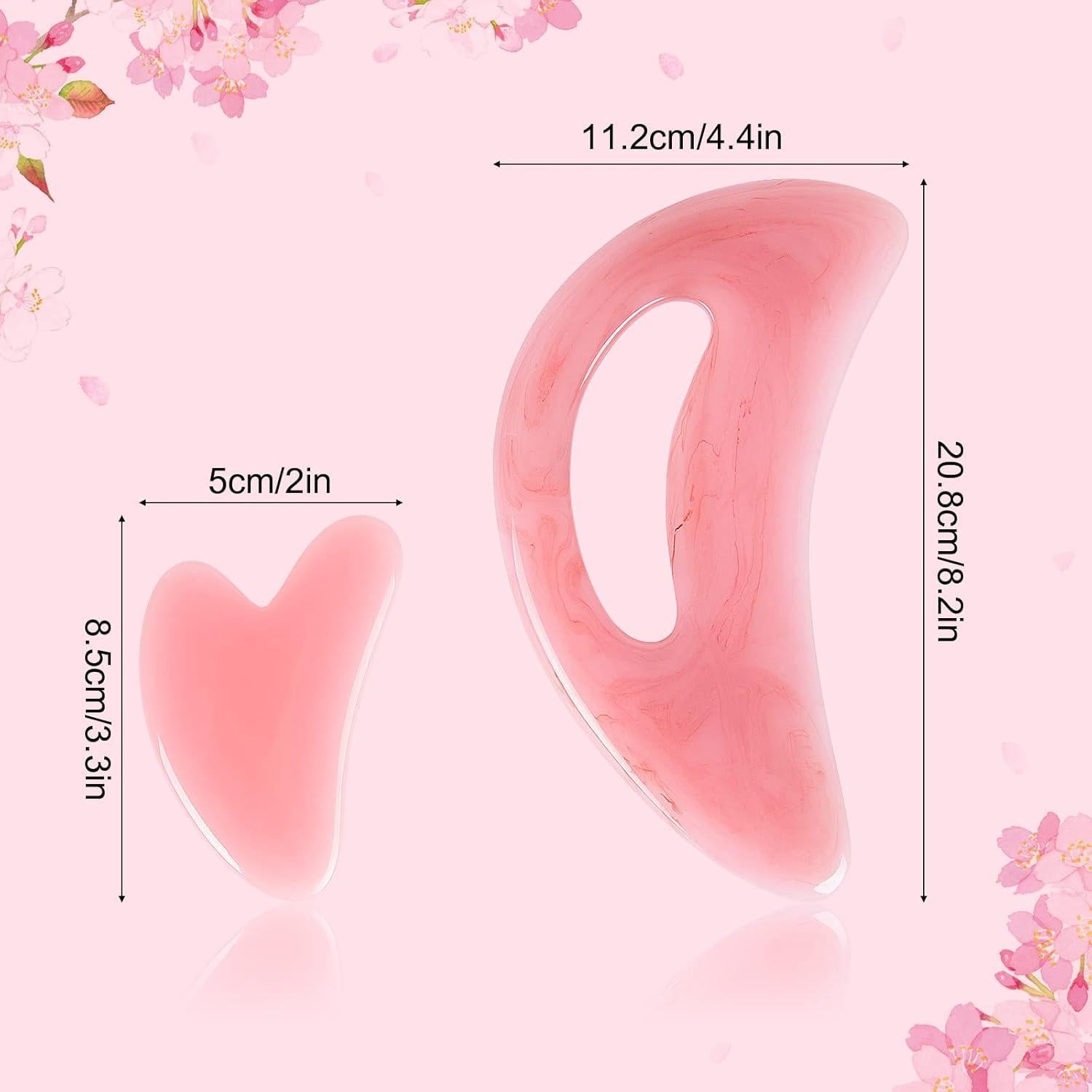 Herramienta de Masaje Gua Sha Grande iunxkmi Rosa para Drenaje Linfático