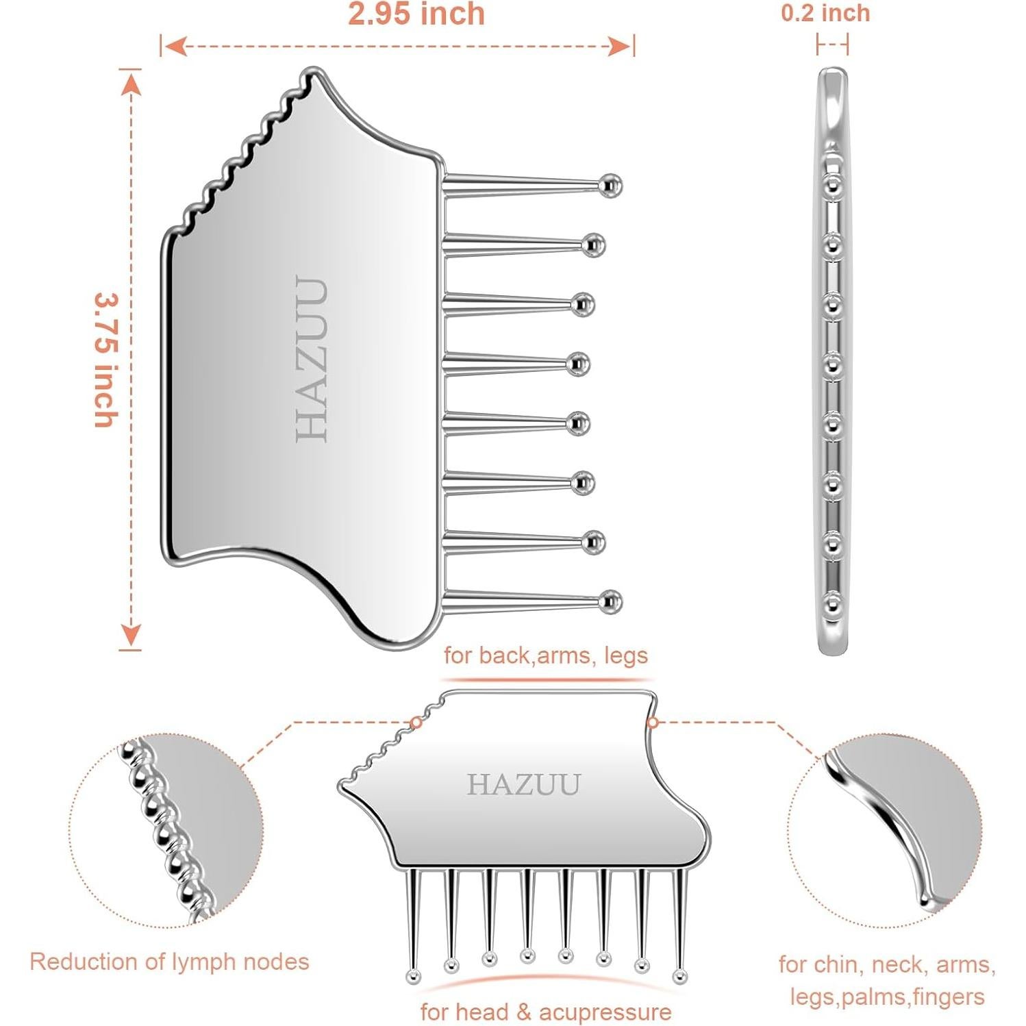 Masajeador de Cuero Cabelludo HAZUU JSGS Acero Inoxidable 24cm