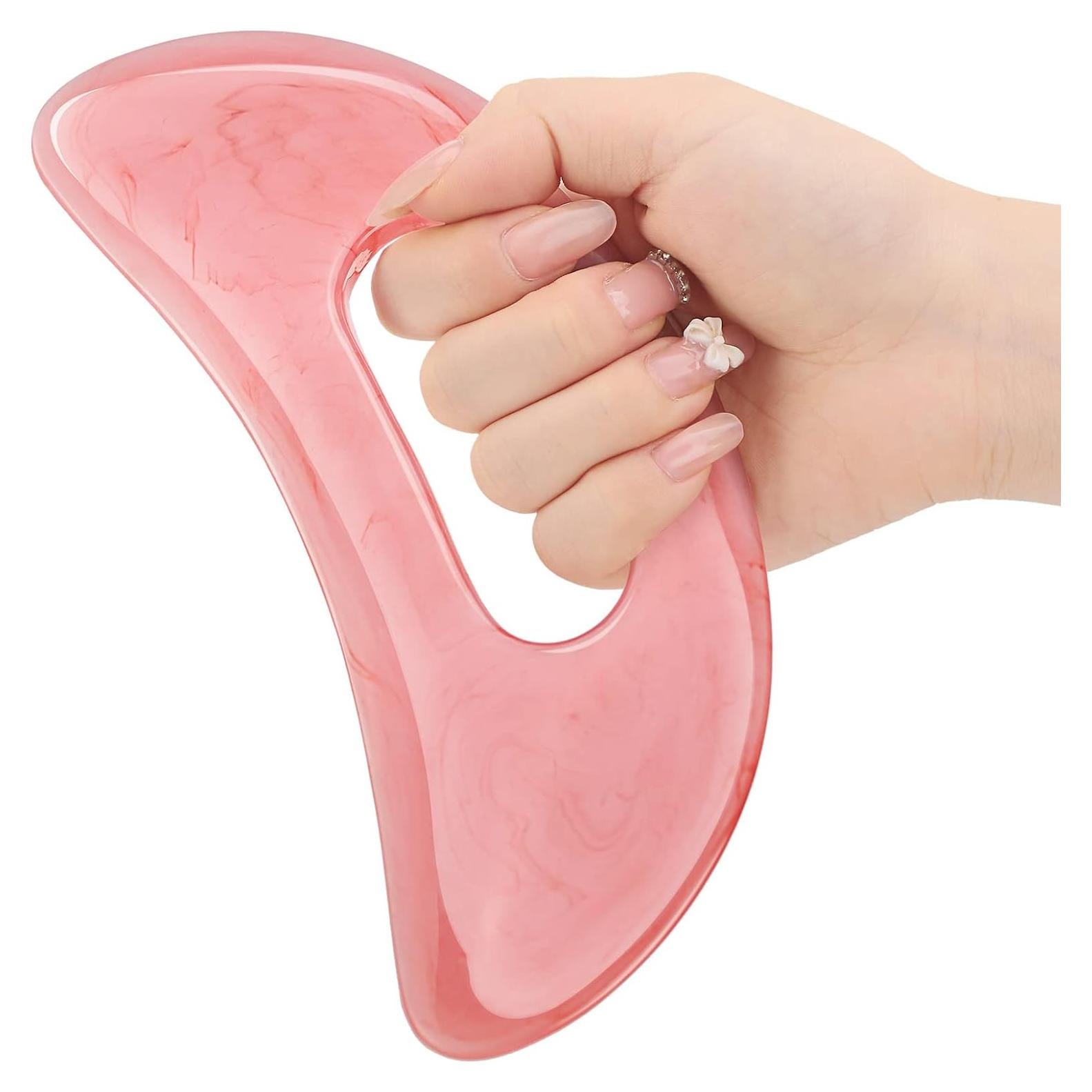 Herramienta de Masaje Gua Sha BBTO Rosa 17.8x6.9cm Drenaje Linfático