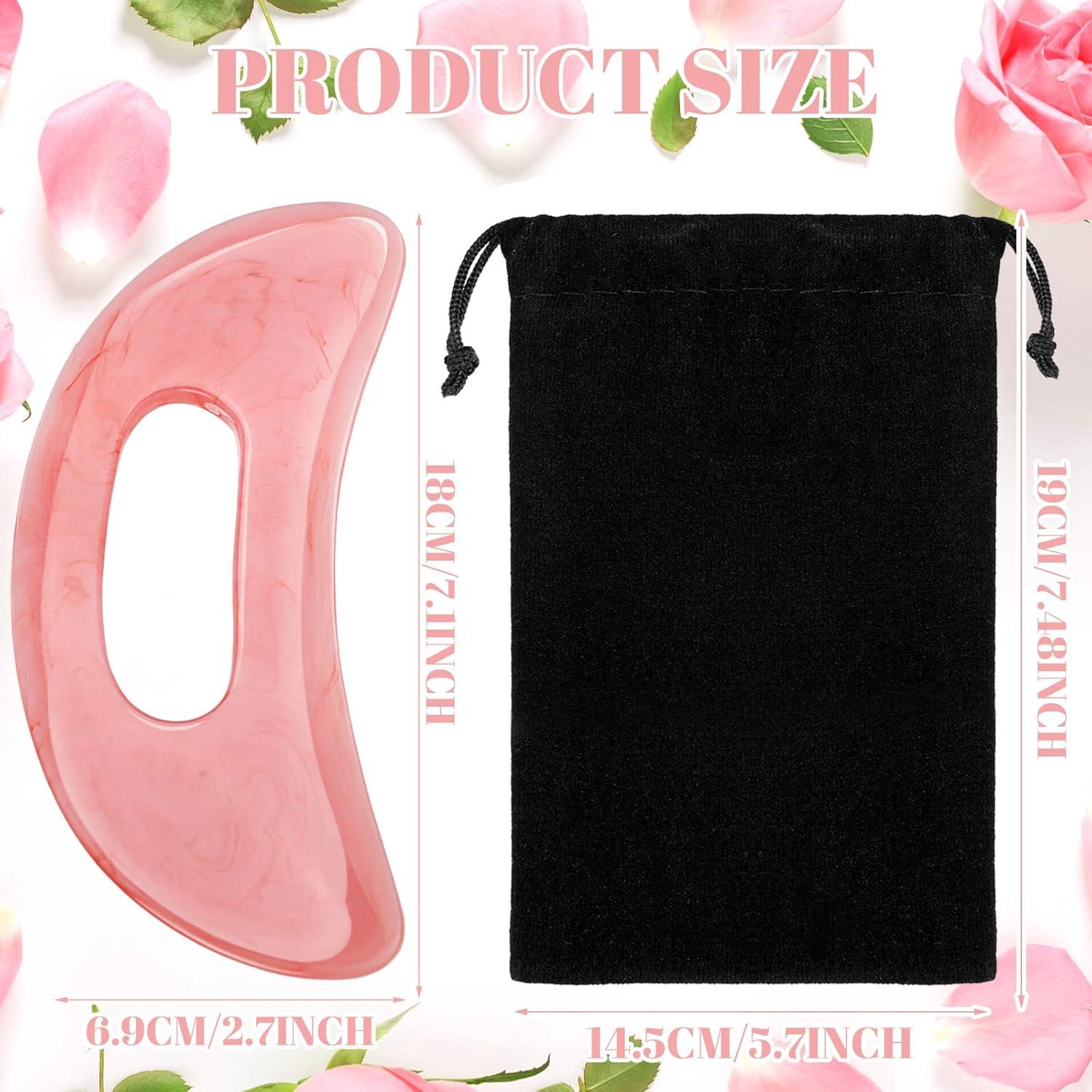 Herramienta de Masaje Gua Sha BBTO Rosa 17.8x6.9cm Drenaje Linfático