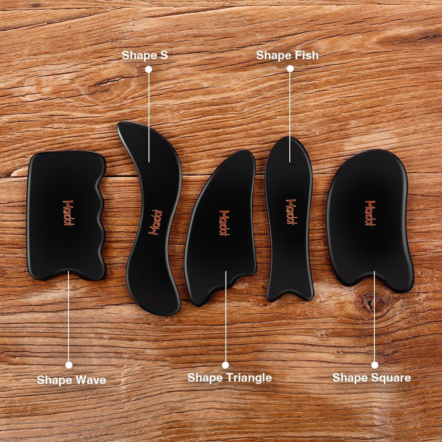 Juego de 5 Herramientas de Masaje Gua Sha Maxdot - Terapia Física