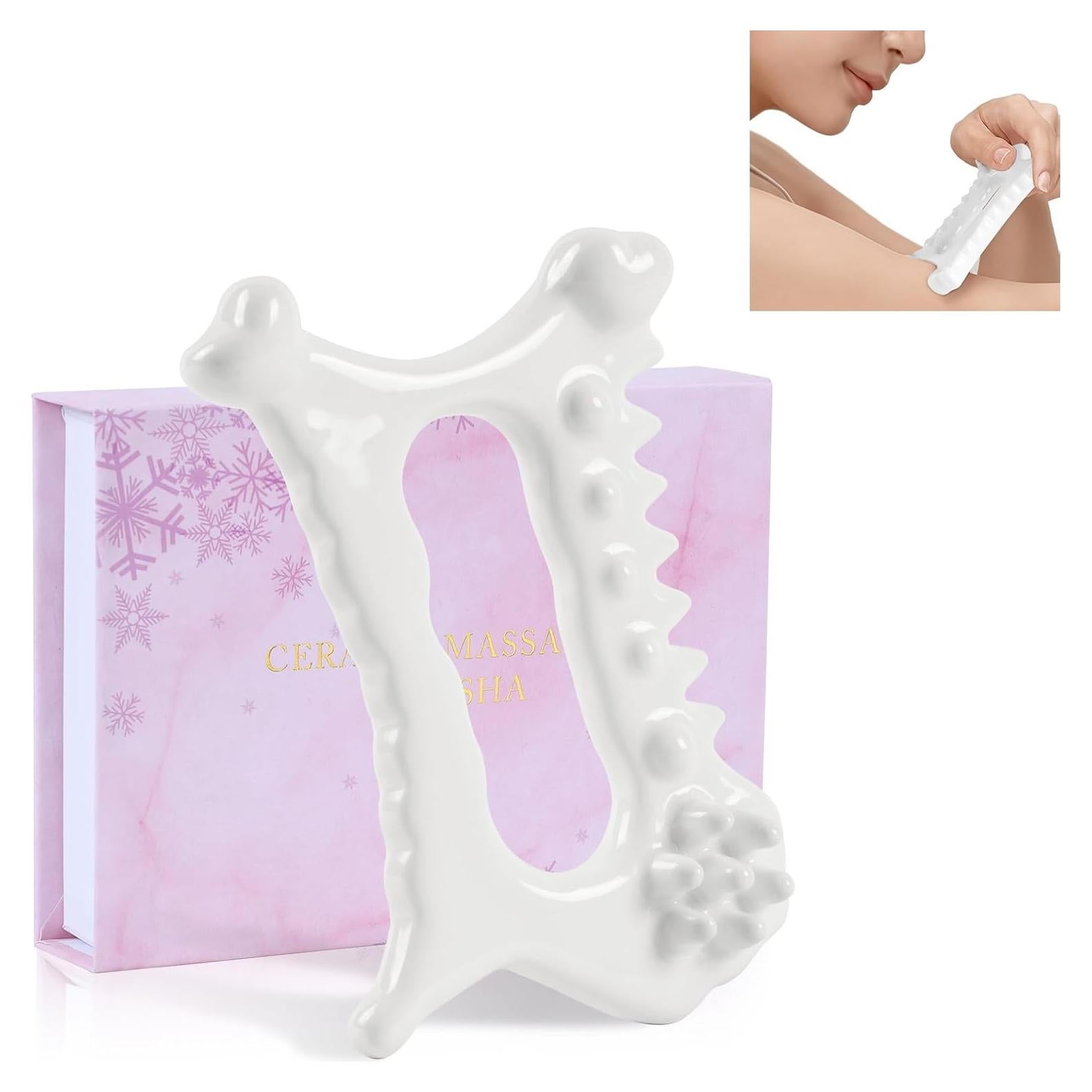 Herramienta Facial Gua Sha Cerámica 9 en 1 Worive - Masaje y Cuidado de la Piel