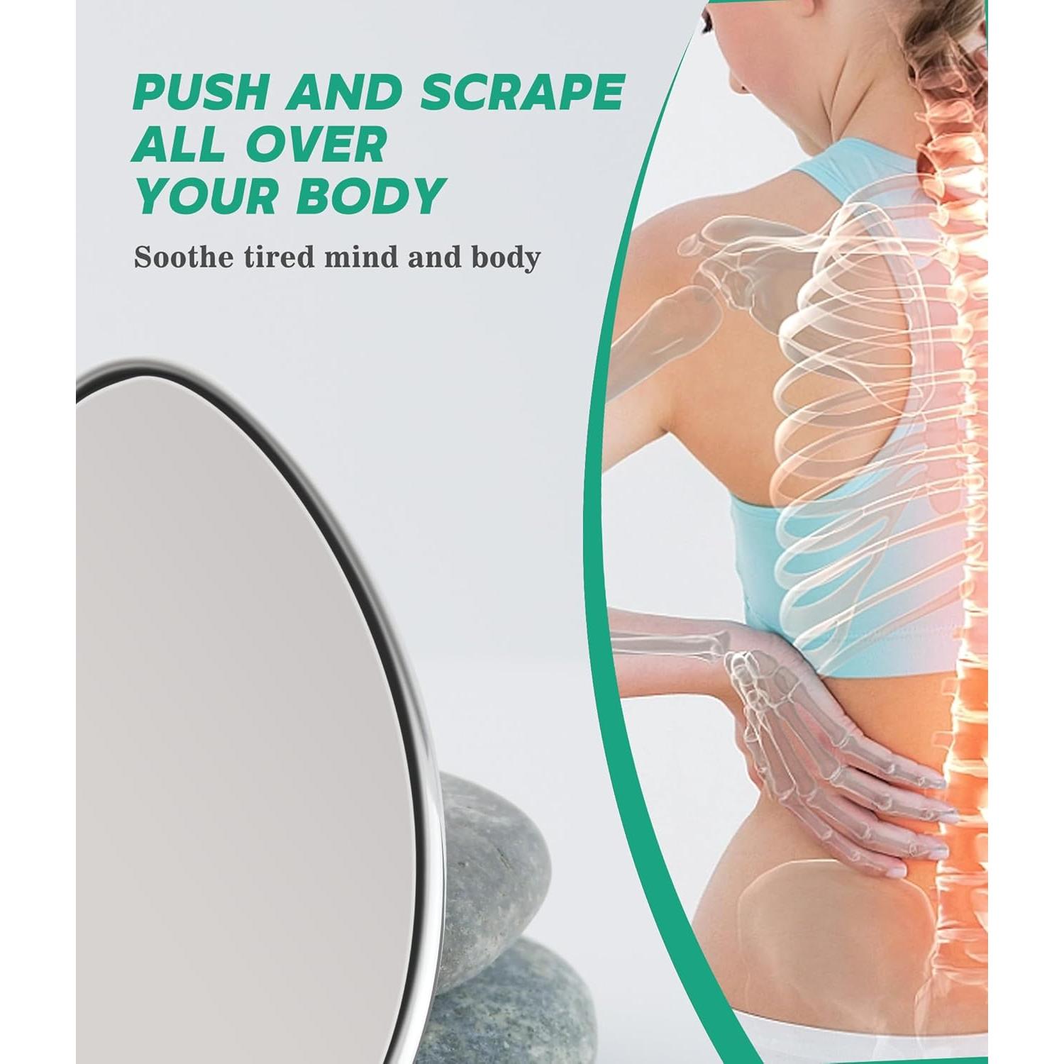 Stainless Steel Gua Sha Facial & Body Massage Tool - Guasha Face & Body Sculpting Tool